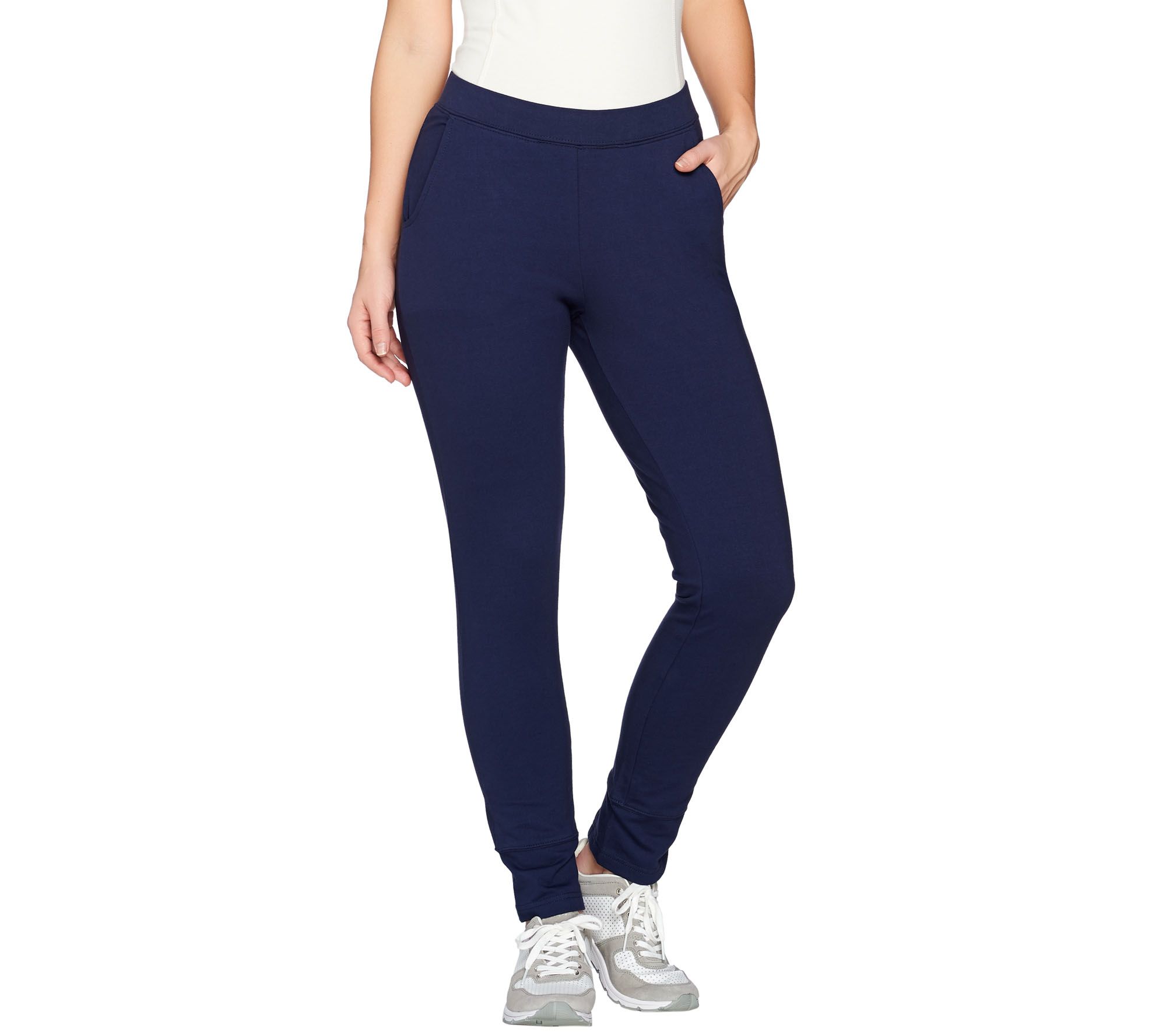 Denim & Co. Active Pullon Knit Ankle Pants with Pockets —