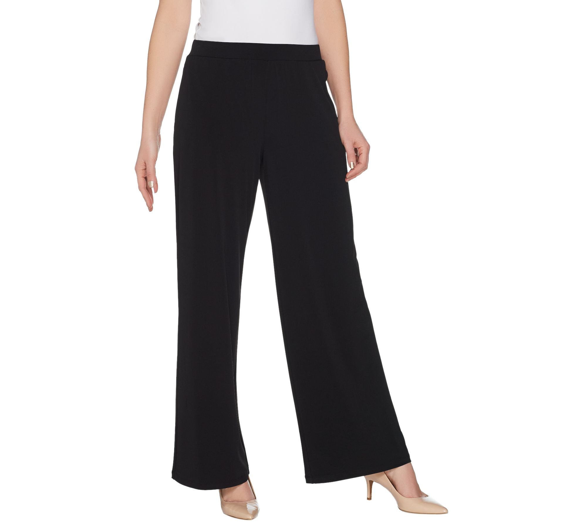 "As Is" Susan Graver Petite Liquid Knit Palazzo Pants —