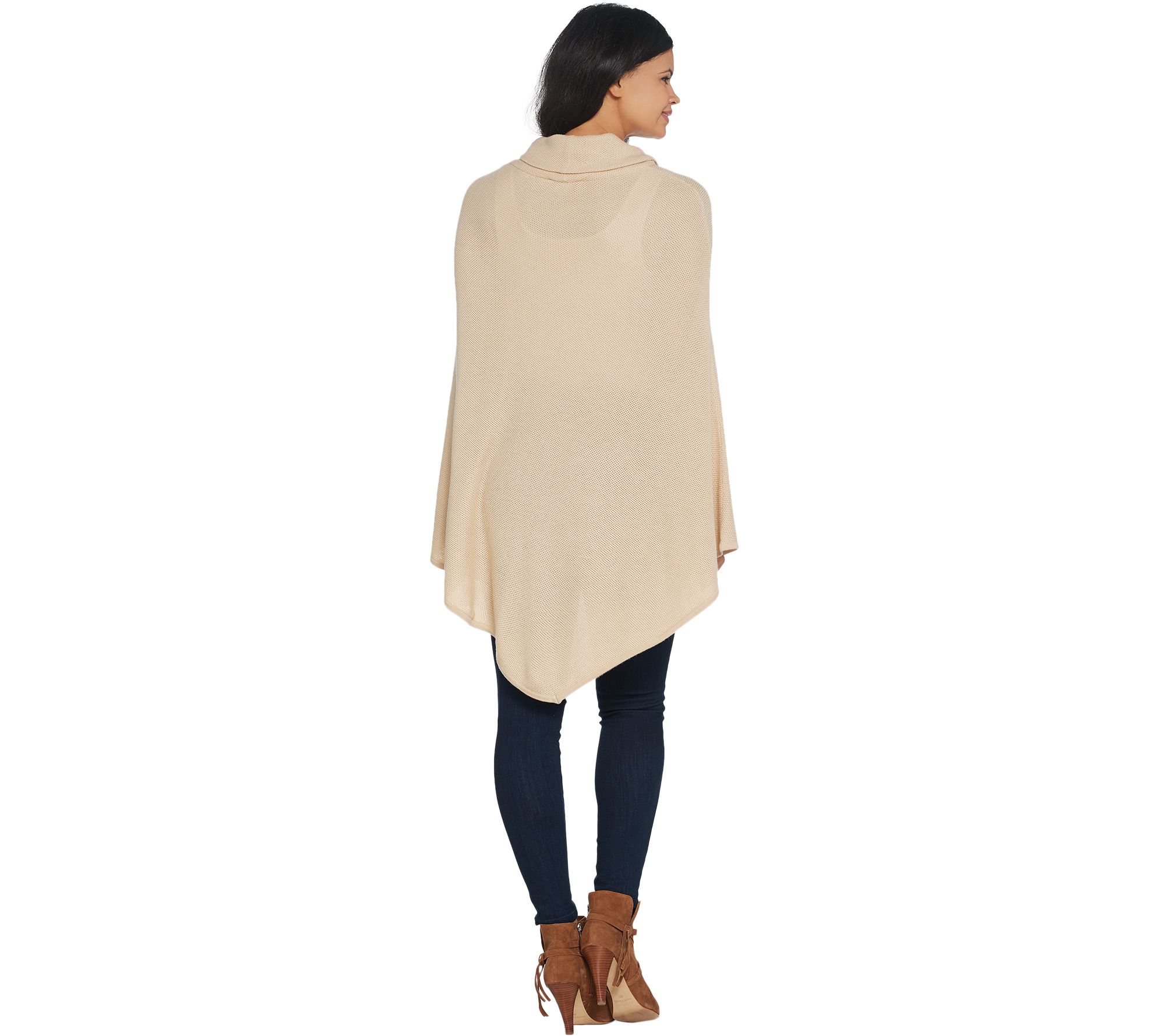 "As Is" Laurie Felt Cashmere Blend Turtleneck Poncho