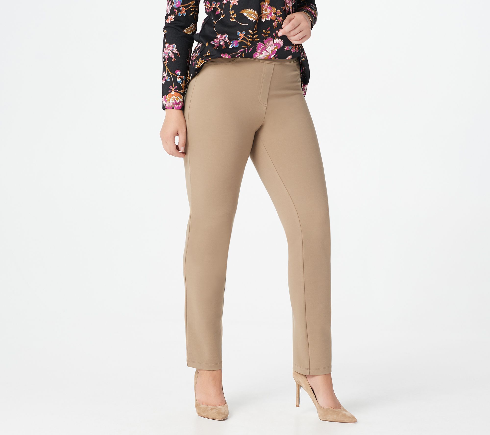 Susan Graver Ponte Straight Leg PullOn Pants —