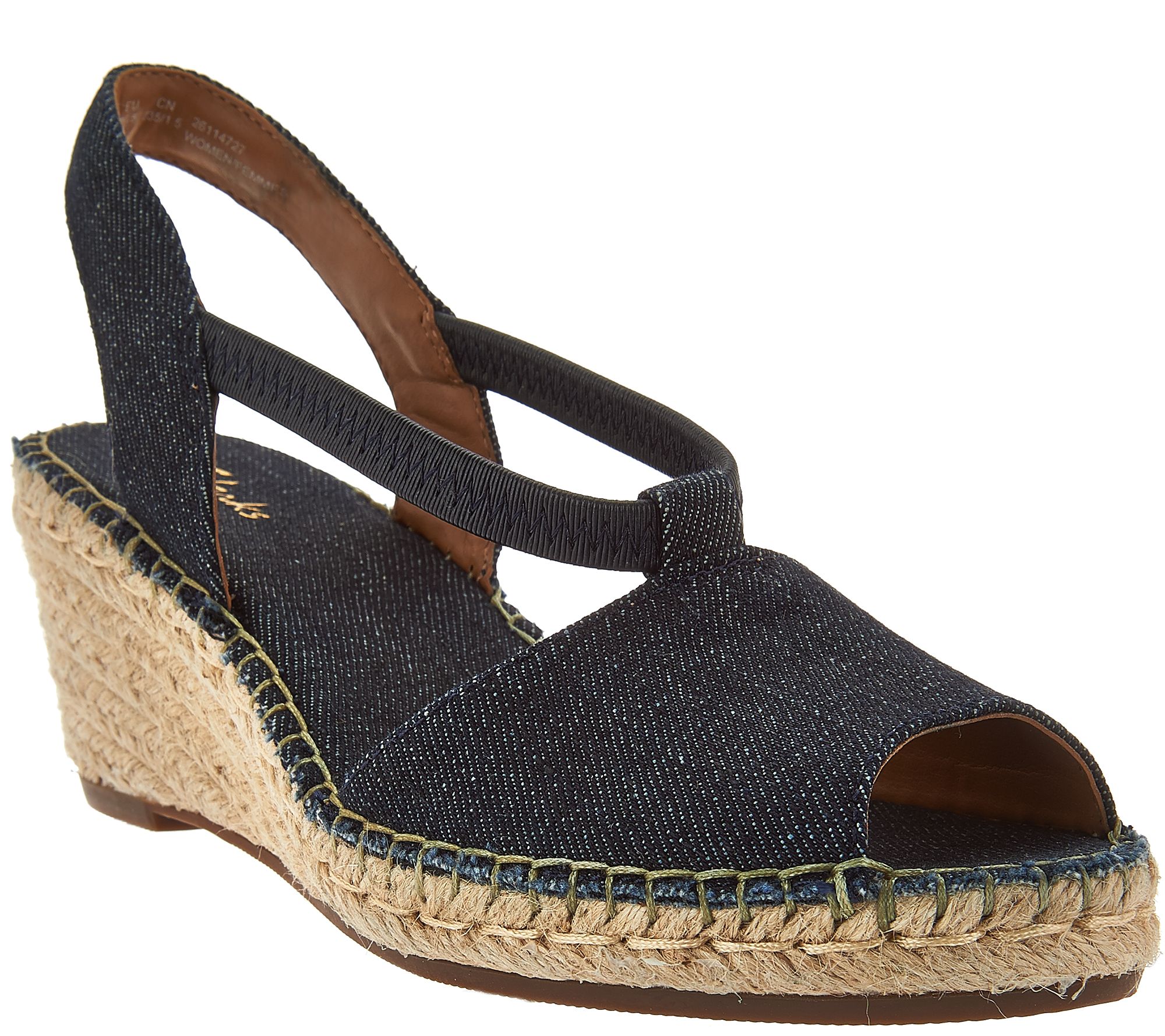 "As Is" Clarks Artisan Espadrille Wedge Slipon Sandals Page 1 —