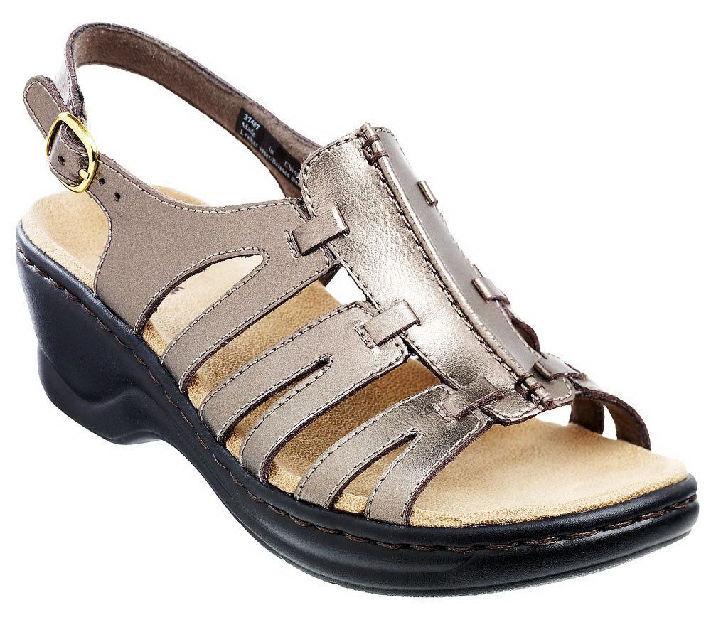 "As Is" Clarks Leather Lightweight Sandals Lexi Marigold Page 1