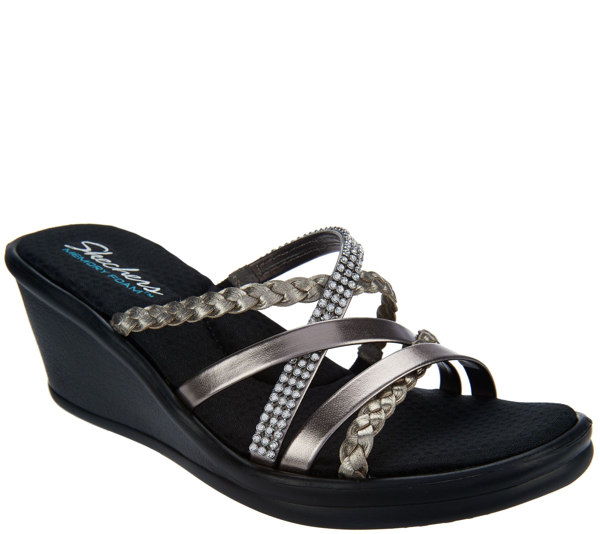 "As Is" Skechers MultiStrap Open Toe Wedge Sandals —
