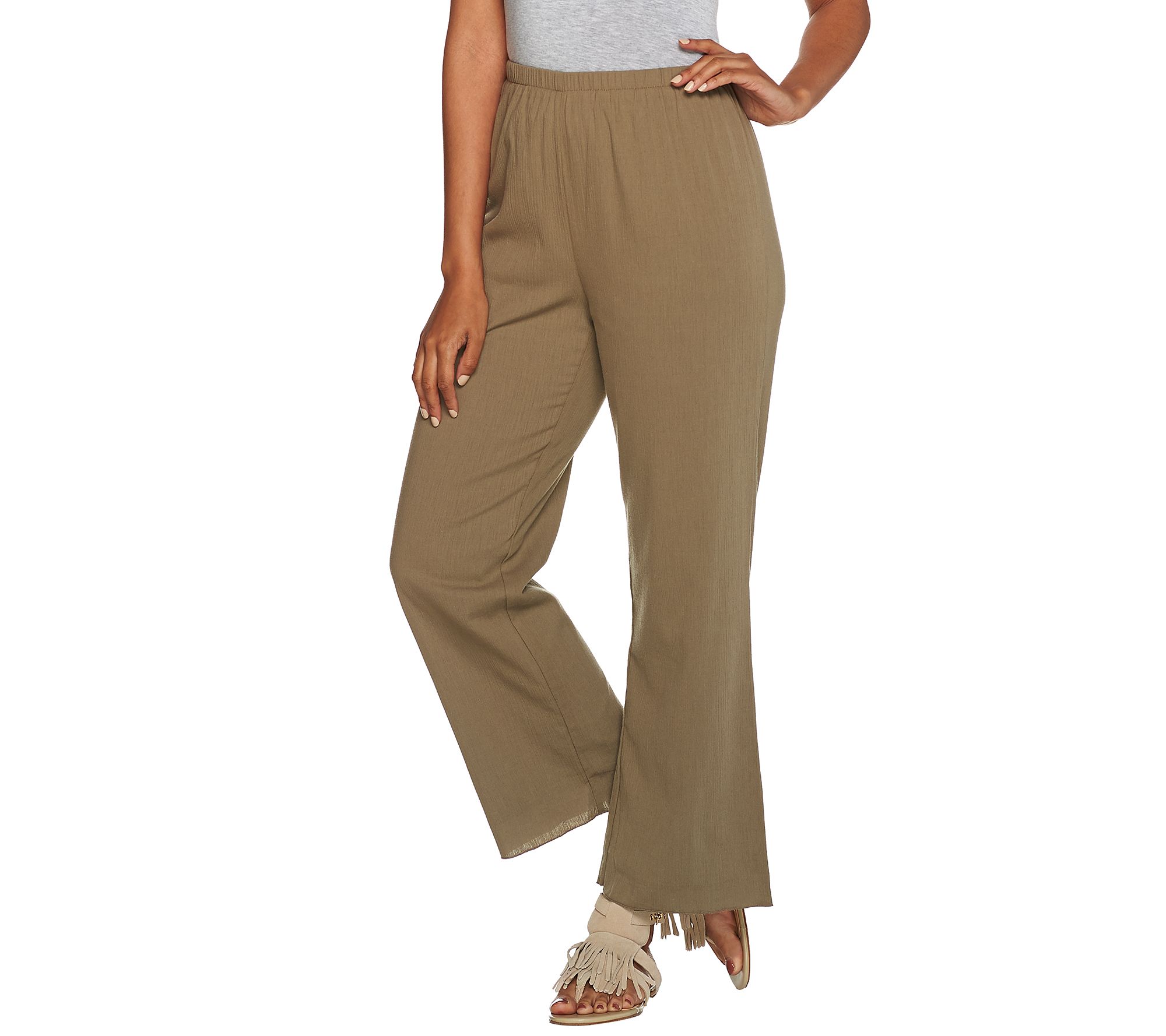 "As Is" Denim & Co. Beach Gauze Pullon Pants —