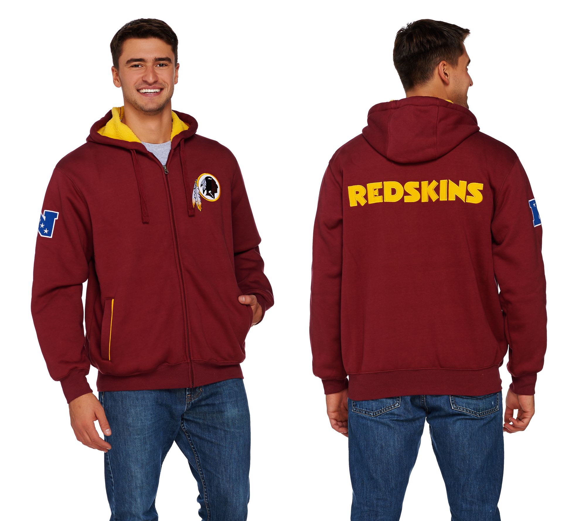 NFL Team Color Sherpa Lined Zip Up Hoodie Page 1 —