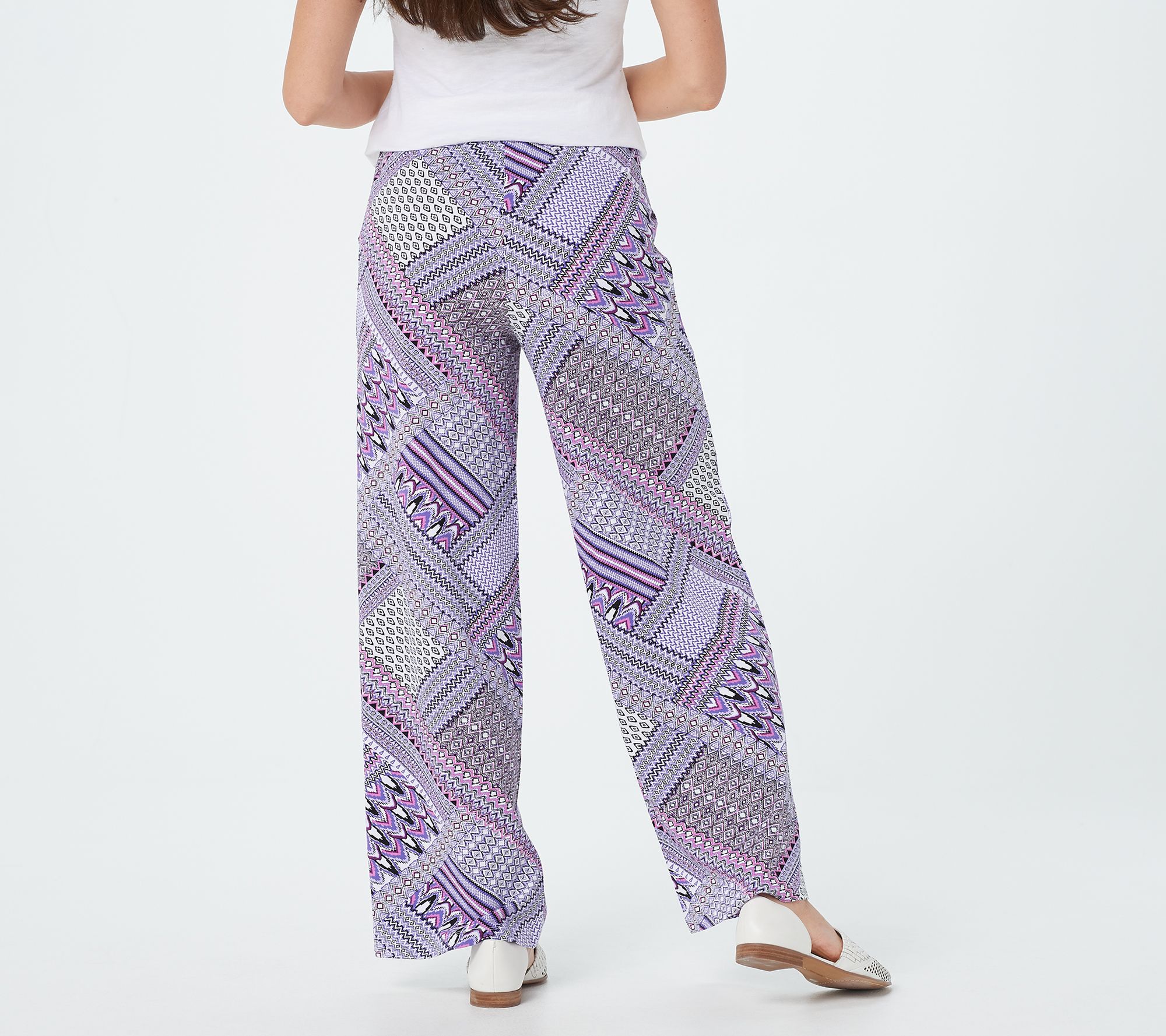 Denim & Co. Petite Beach PullOn WideLeg Pants