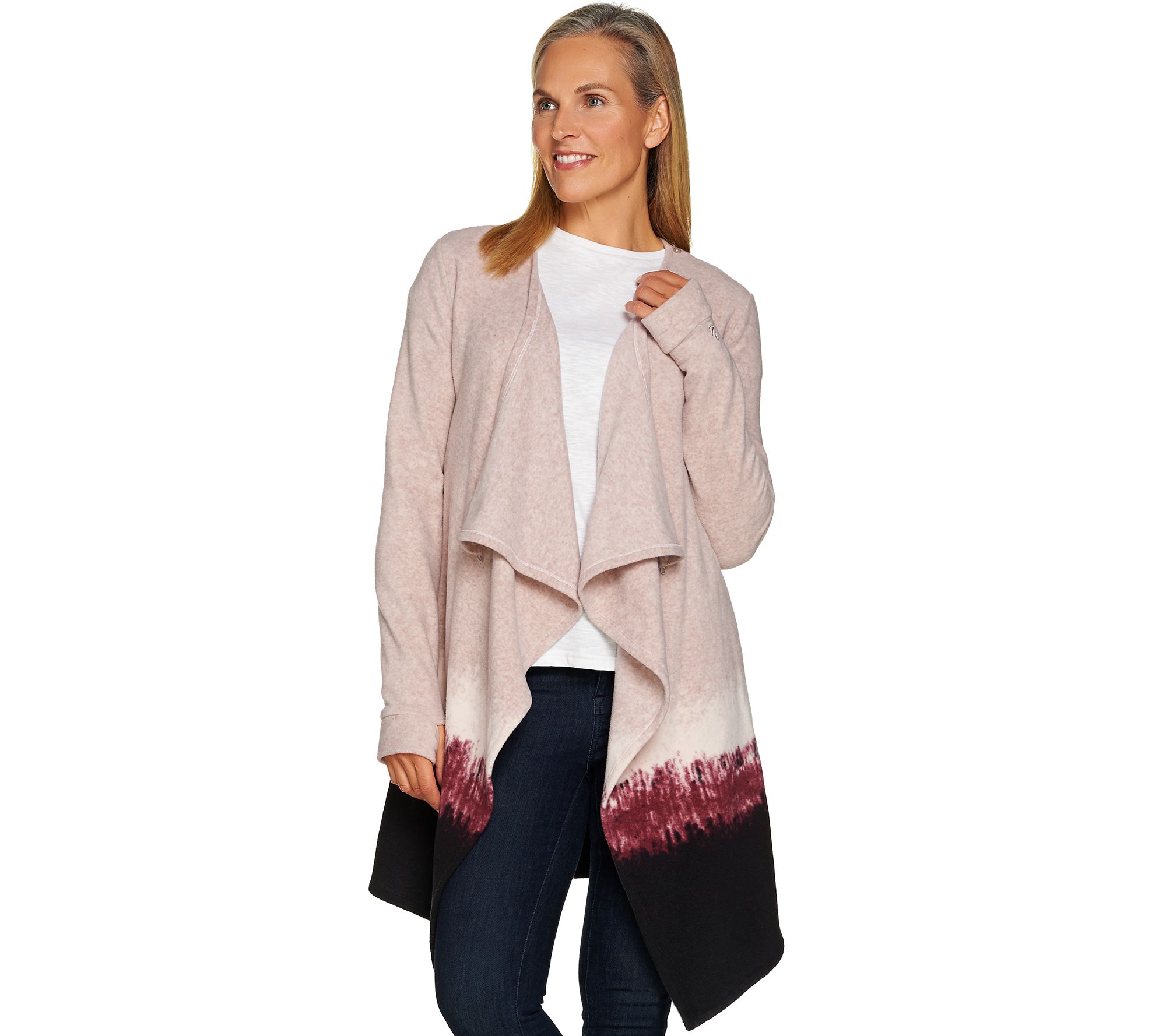 Cuddl Duds Fleecewear Stretch Long Sleeve Dip Dye Wrap Page 1 —