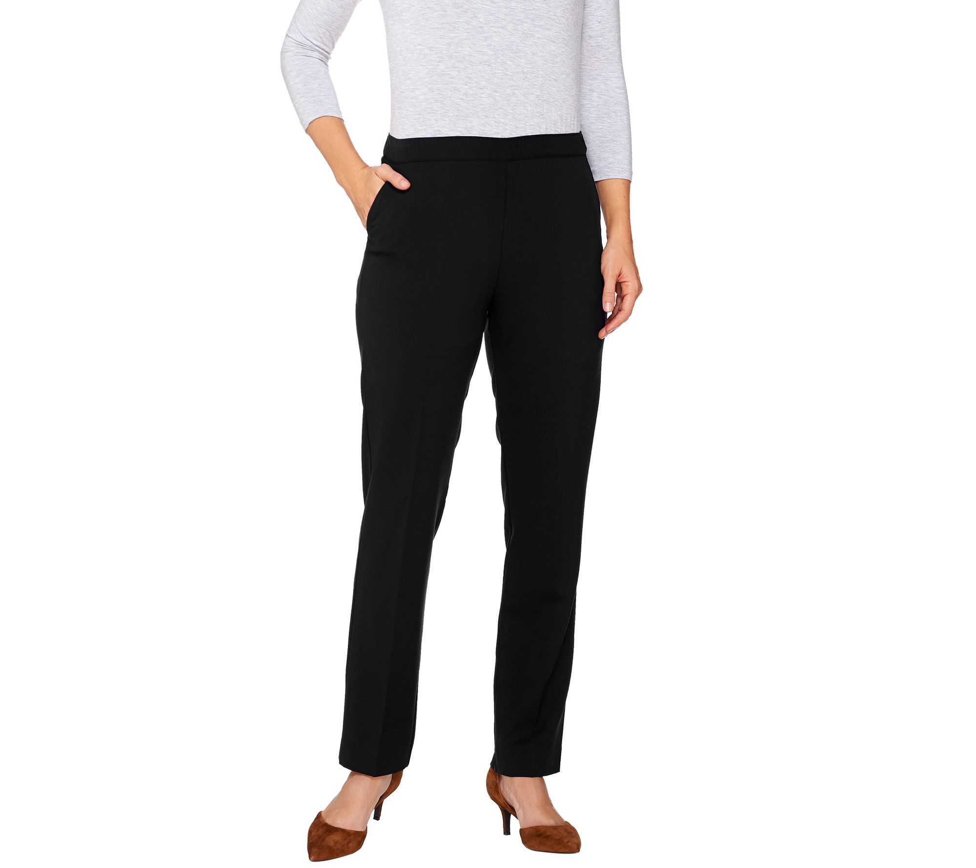 "As Is" Susan Graver Chelsea Stretch Comfort Waist PullOn Pants —