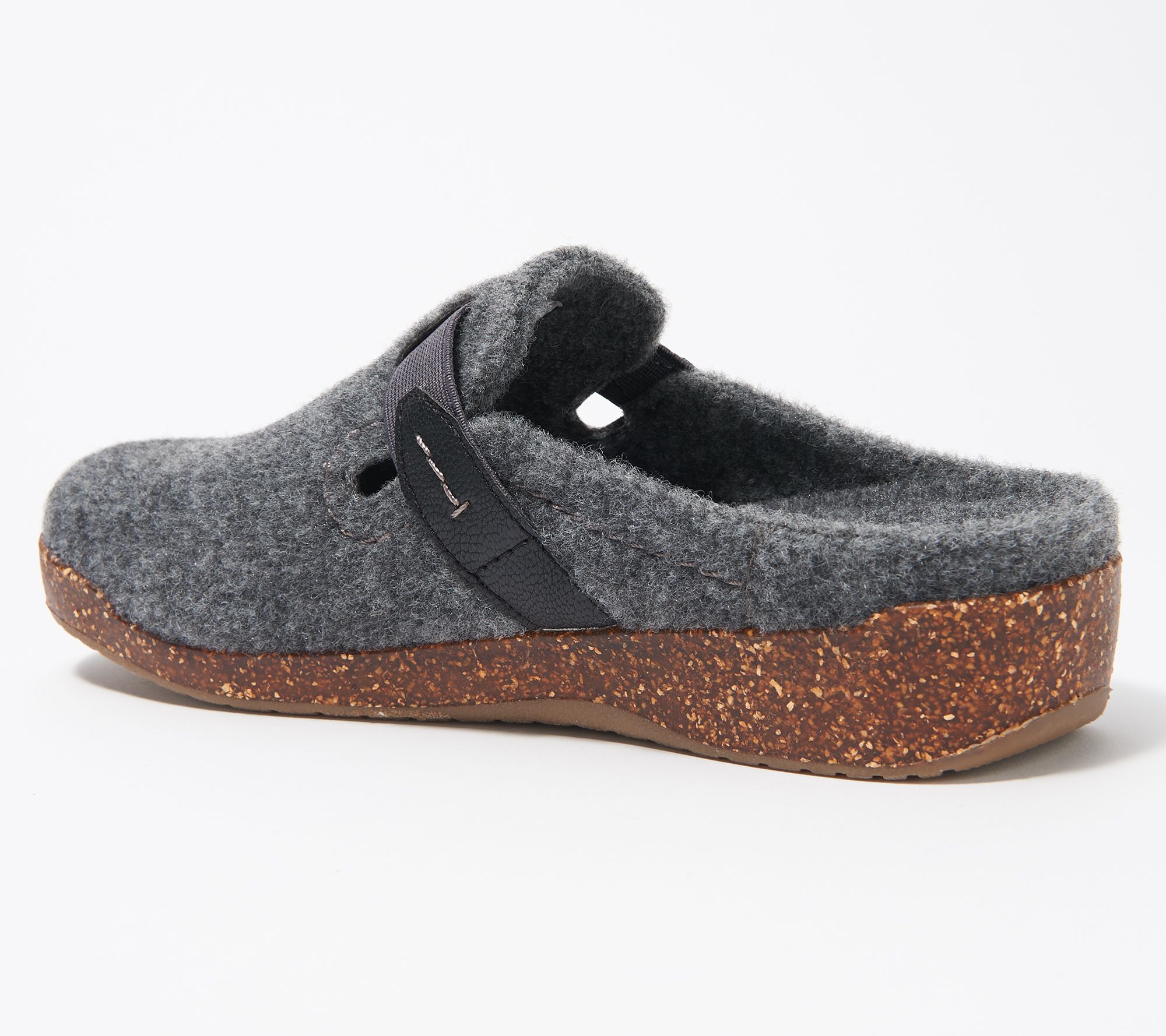 Earth Origins Felt SlipOn Clogs with Strap Detail Jenna