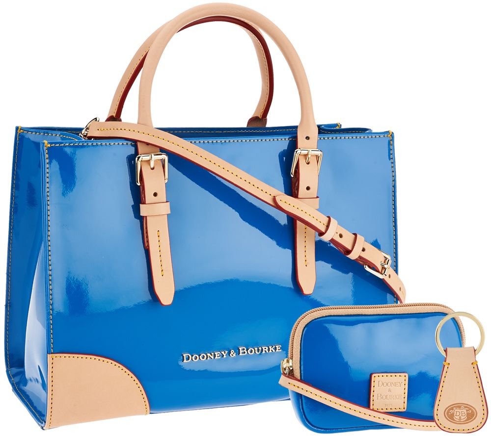 Dooney & Bourke Patent Leather Satchel with Accessories Page 1 —