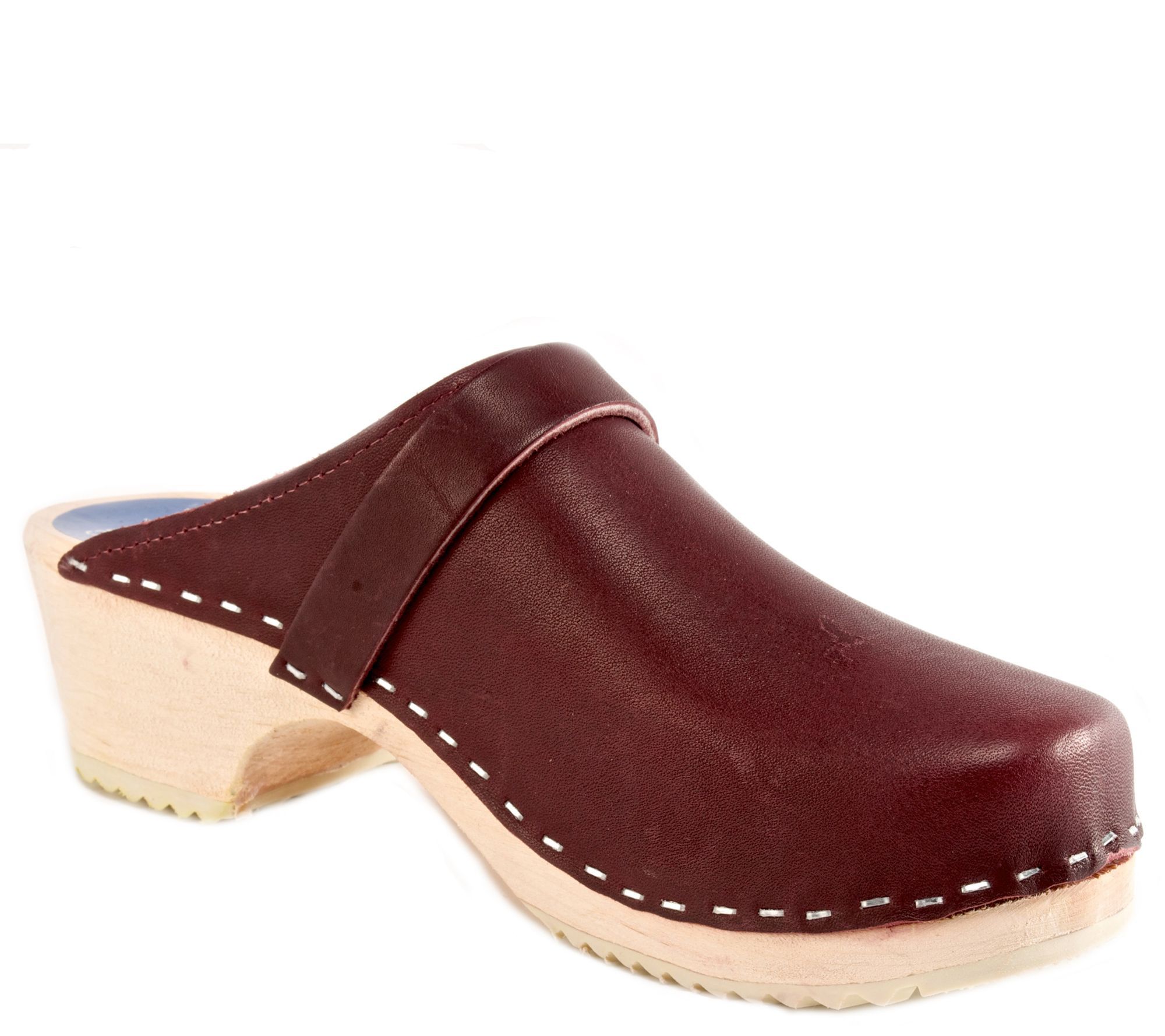 Cape Clogs Leather Clogs Burgundy —