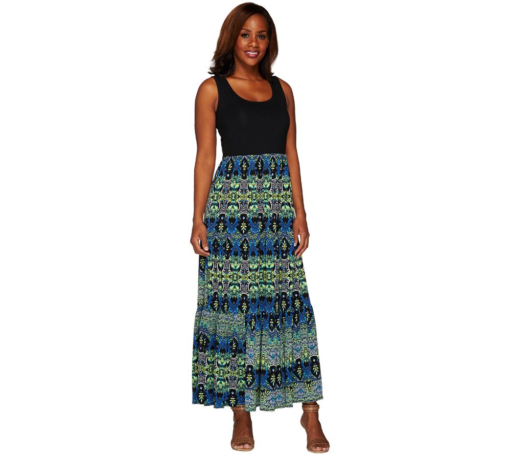 Women with Control Petite Printed Sleeveless Maxi Dress Page 1 —