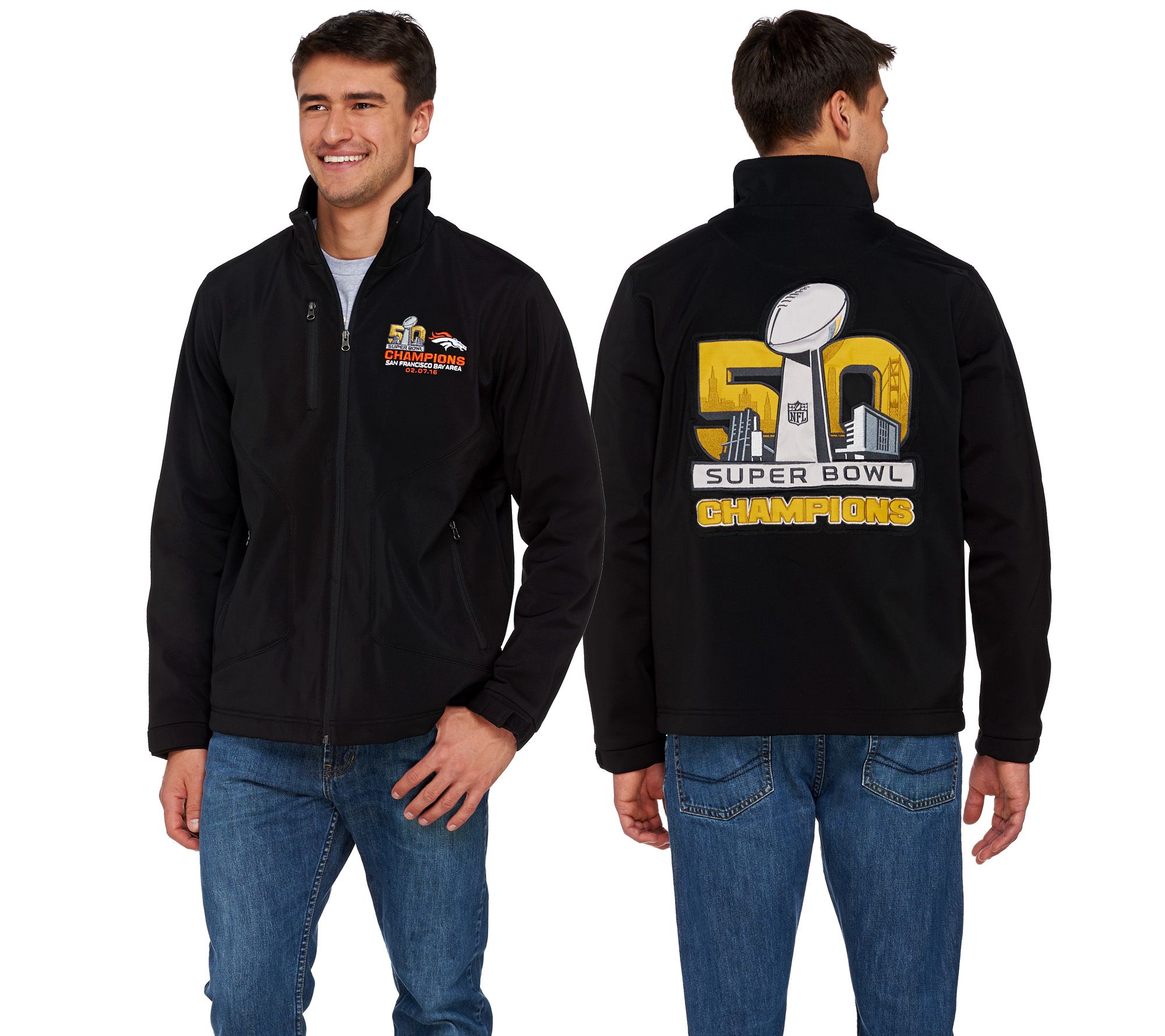 NFL Super Bowl 50 Champions Denver Broncos Men's Shell Jacket Page 1