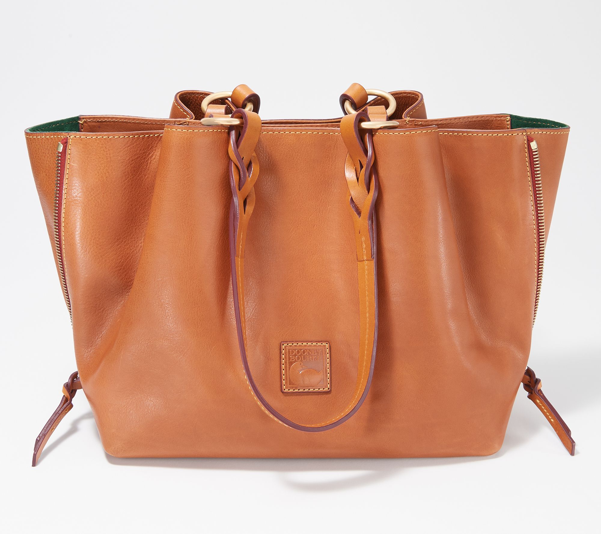 Dooney & Bourke Florentine Leather Large Zip Barlow Satchel