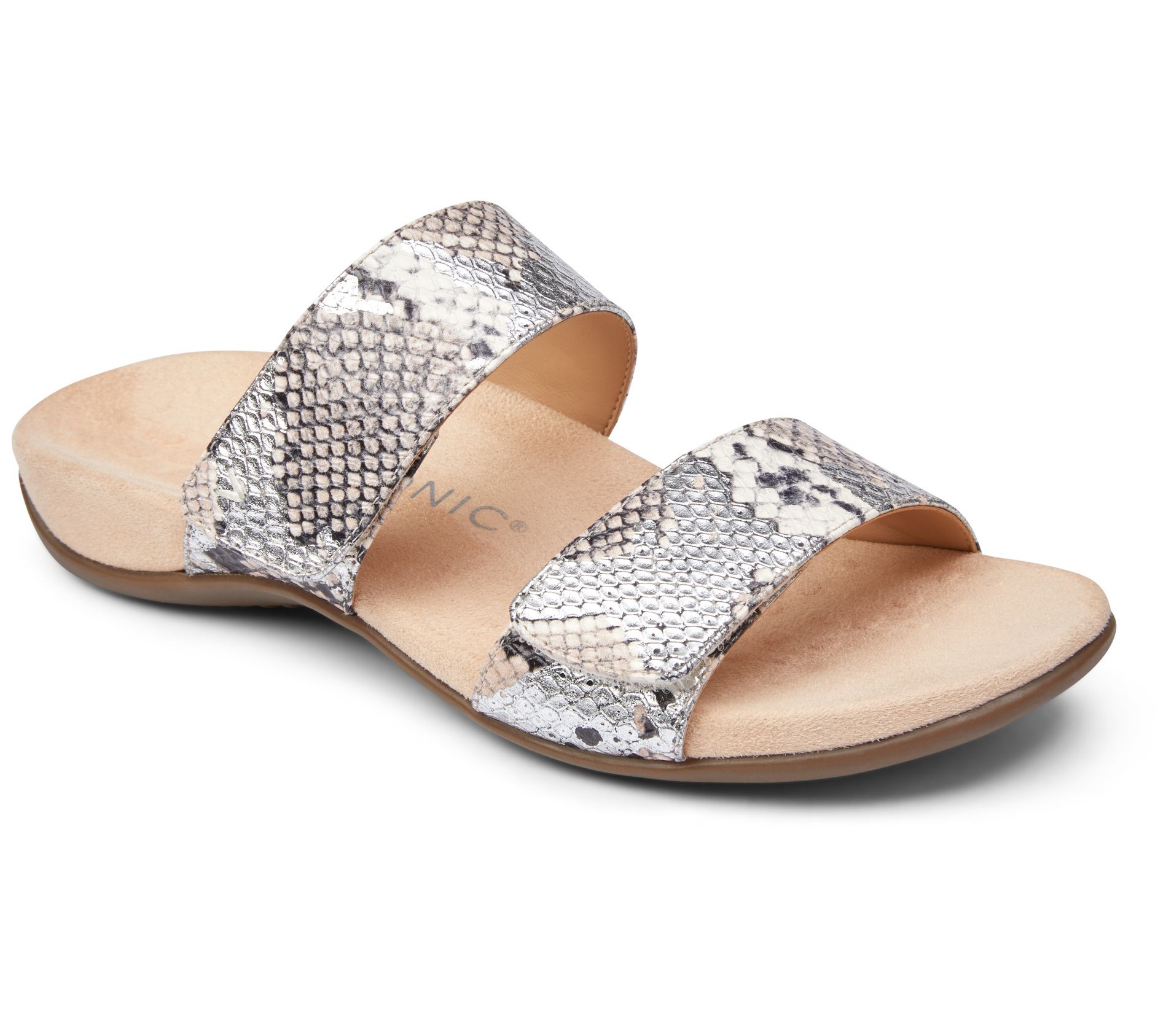 Vionic Leather Slide Sandals Randi Snake