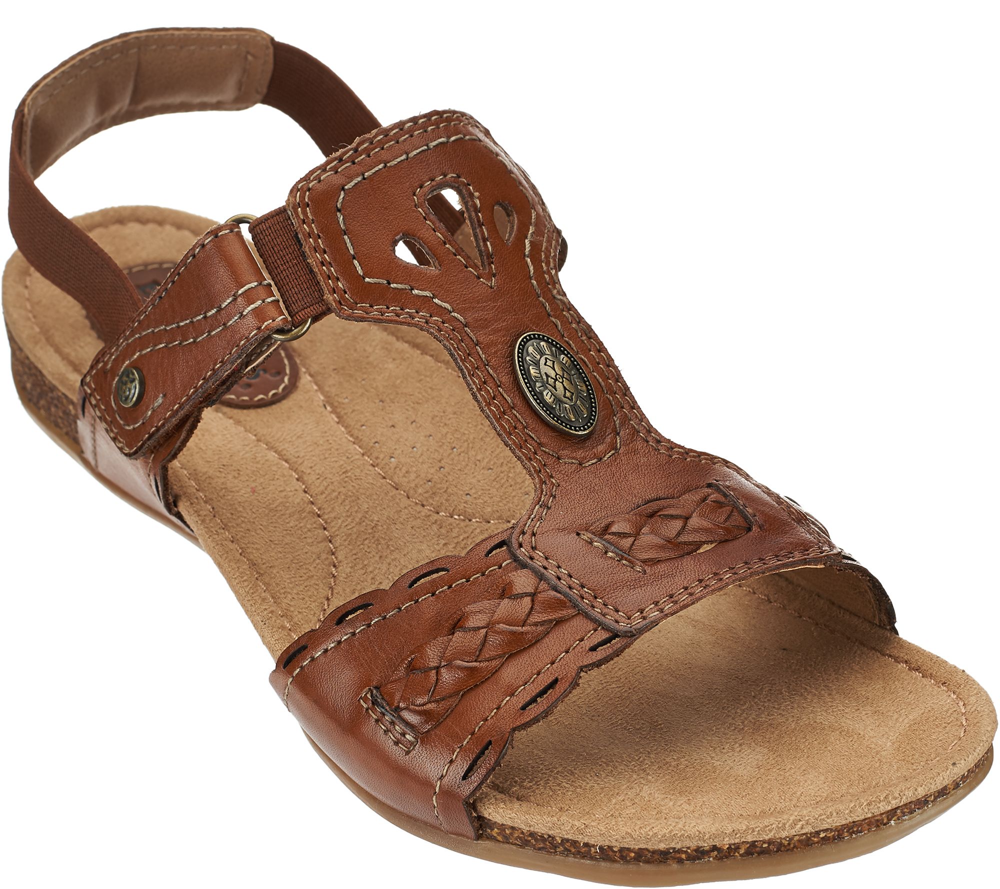 Earth Origins Leather Tstrap Sandals with Backstrap Trudy Page 1