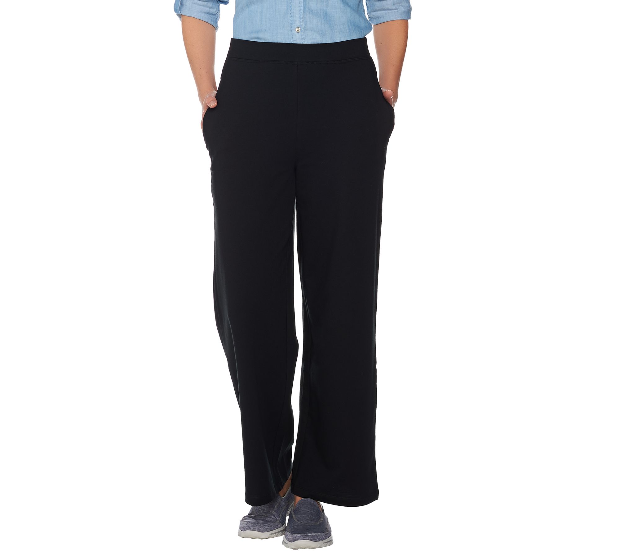 Denim & Co. Active Pullon Wide Leg Knit Pants —