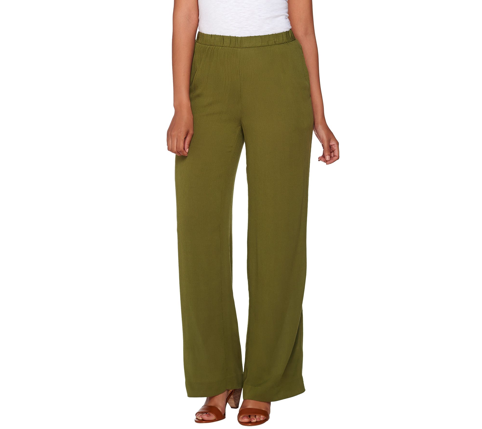 C. Wonder Gauze Pullon Wide Leg Pants —
