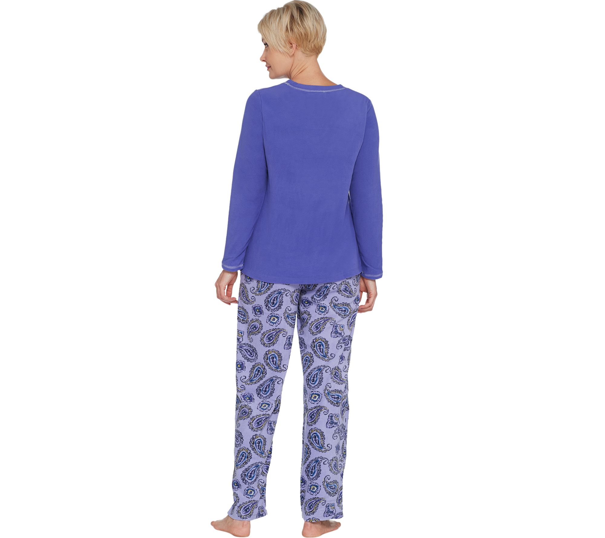 "As Is" Stan Herman Petite Microfleece Personality Pajama Set