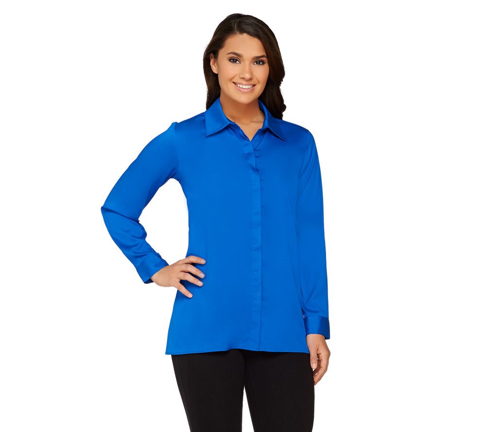 Joan Rivers Silky Blouse with Hilow Hem Page 1 —