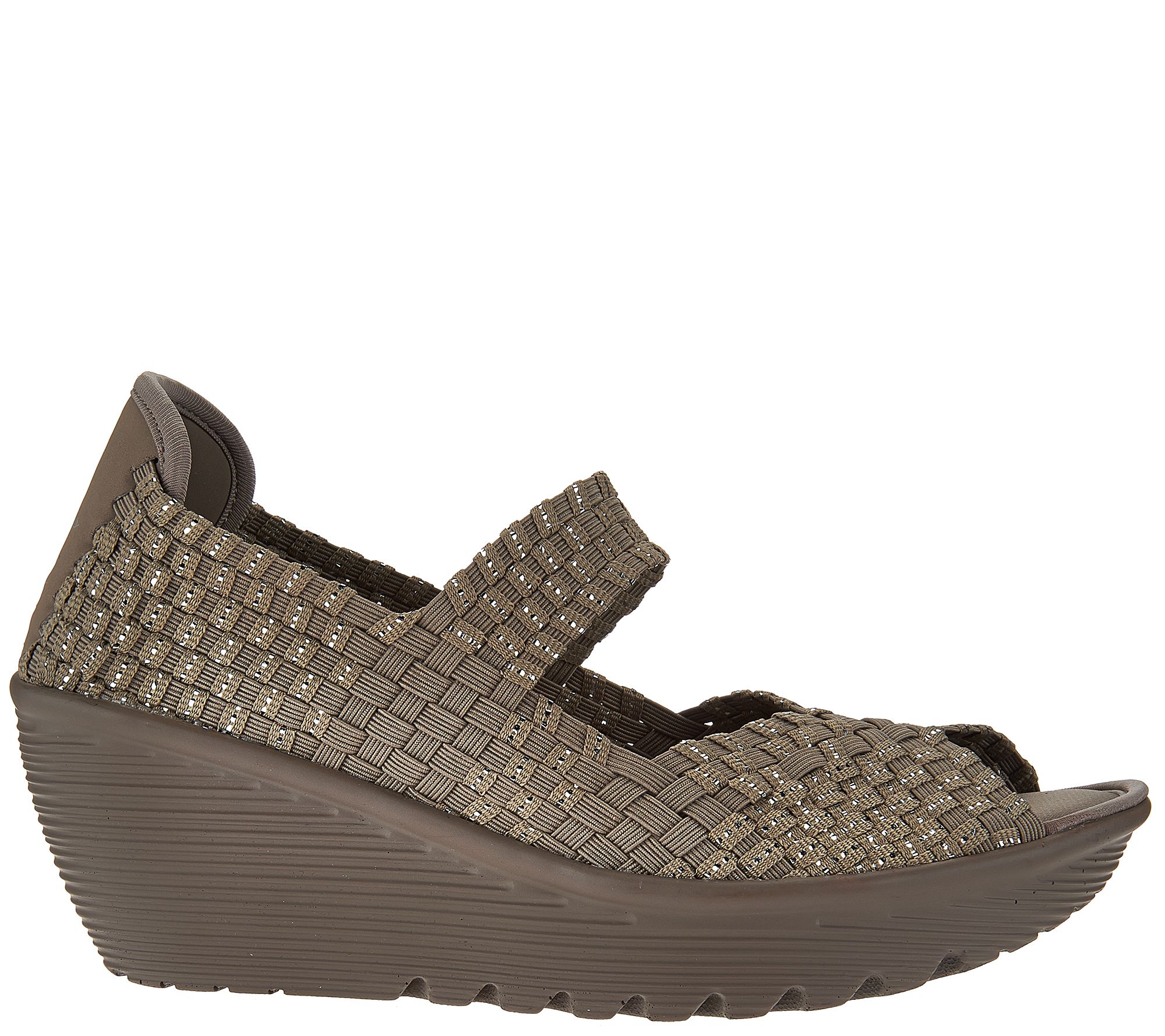Skechers Woven Opentoe Wedges w/ Memory Foam Parallel Page 1 —