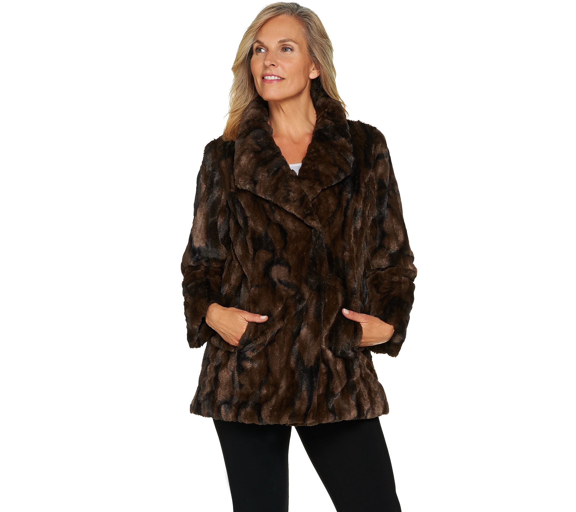 Dennis Basso Sterling Collection Faux Fur Coat Page 1 —