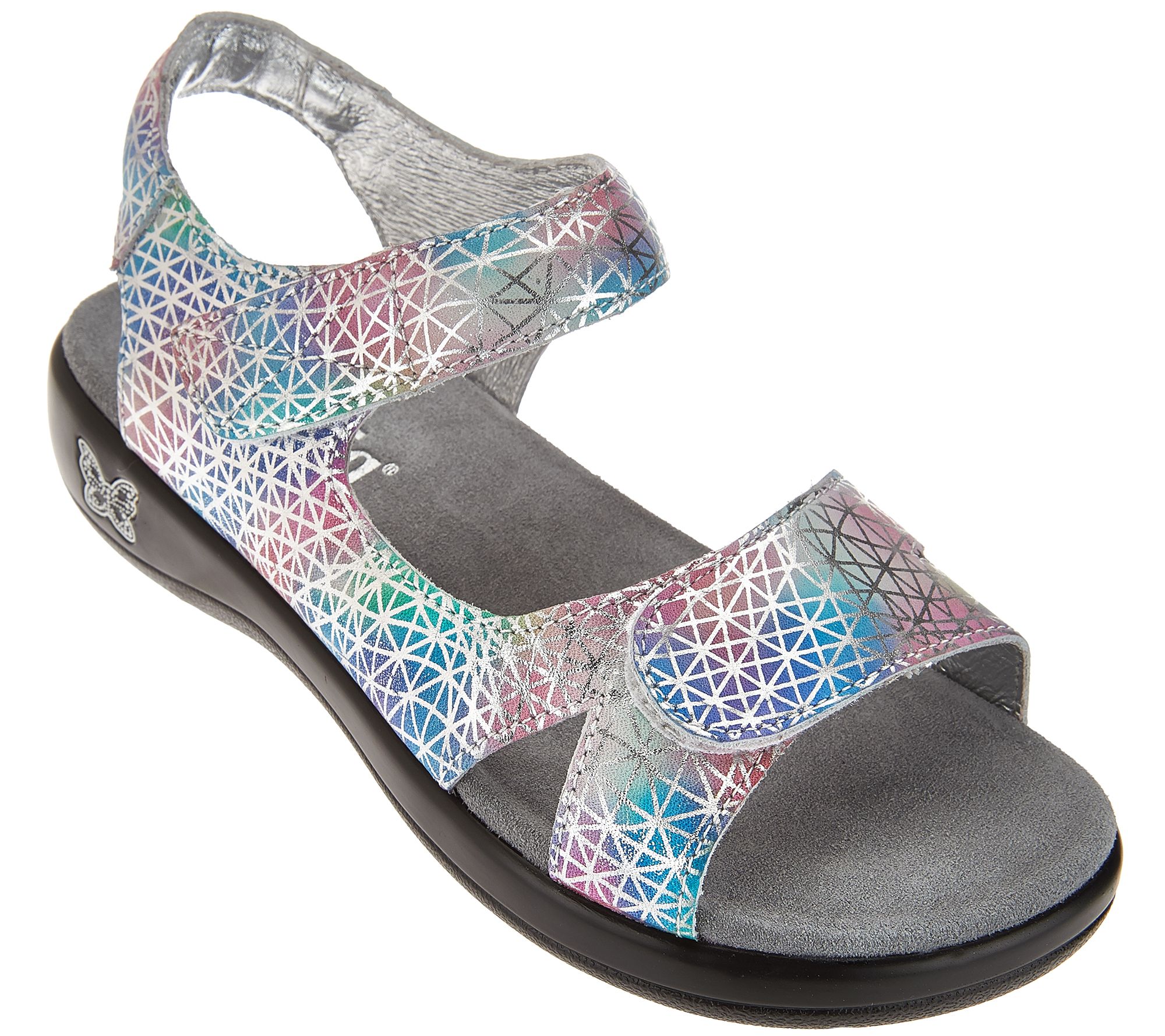 "As Is" Alegria Leather Sandals with Adjustable Straps Joy —