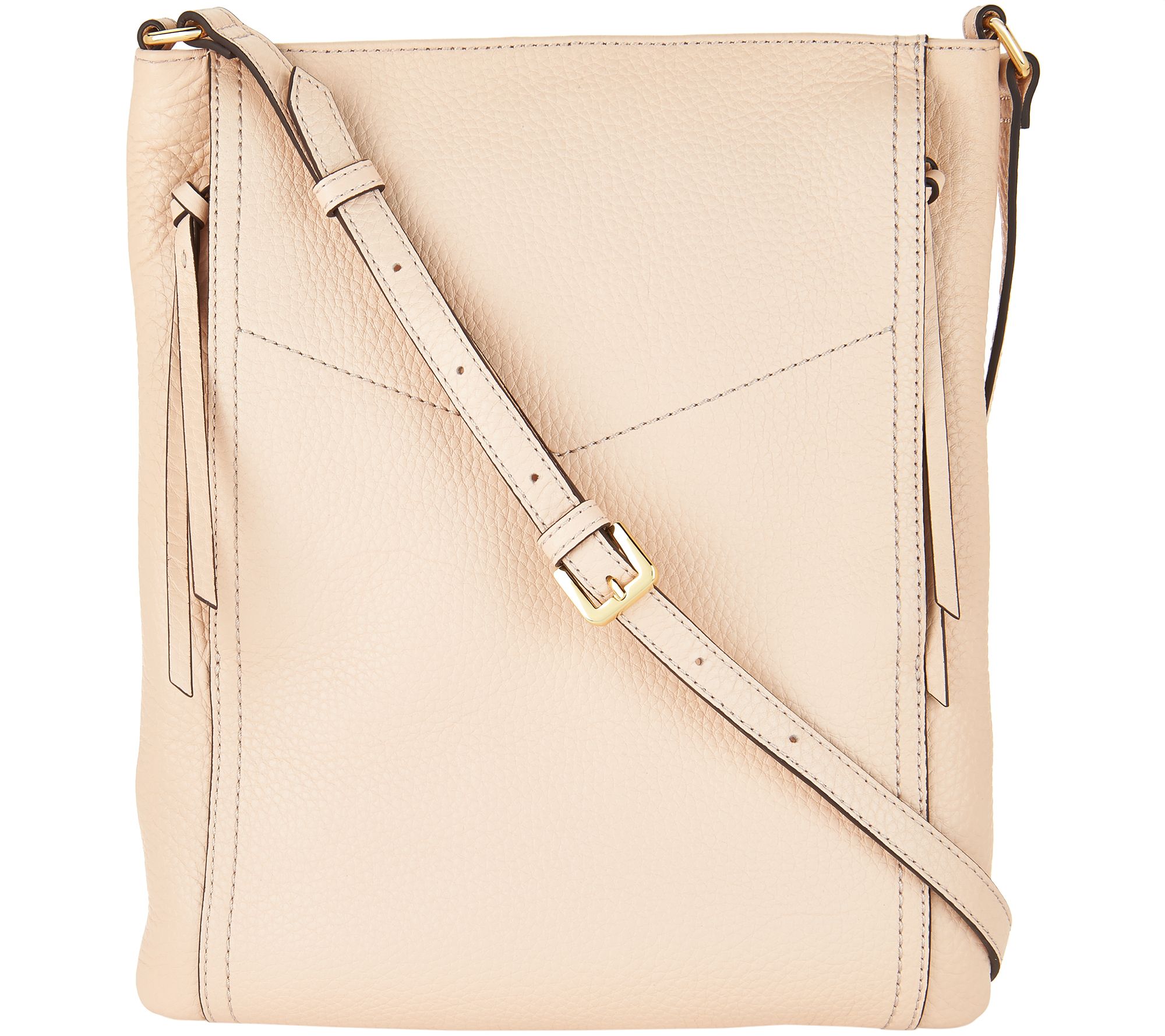 G.I.L.I. Leather Double Zip Flat Crossbody Page 1 —
