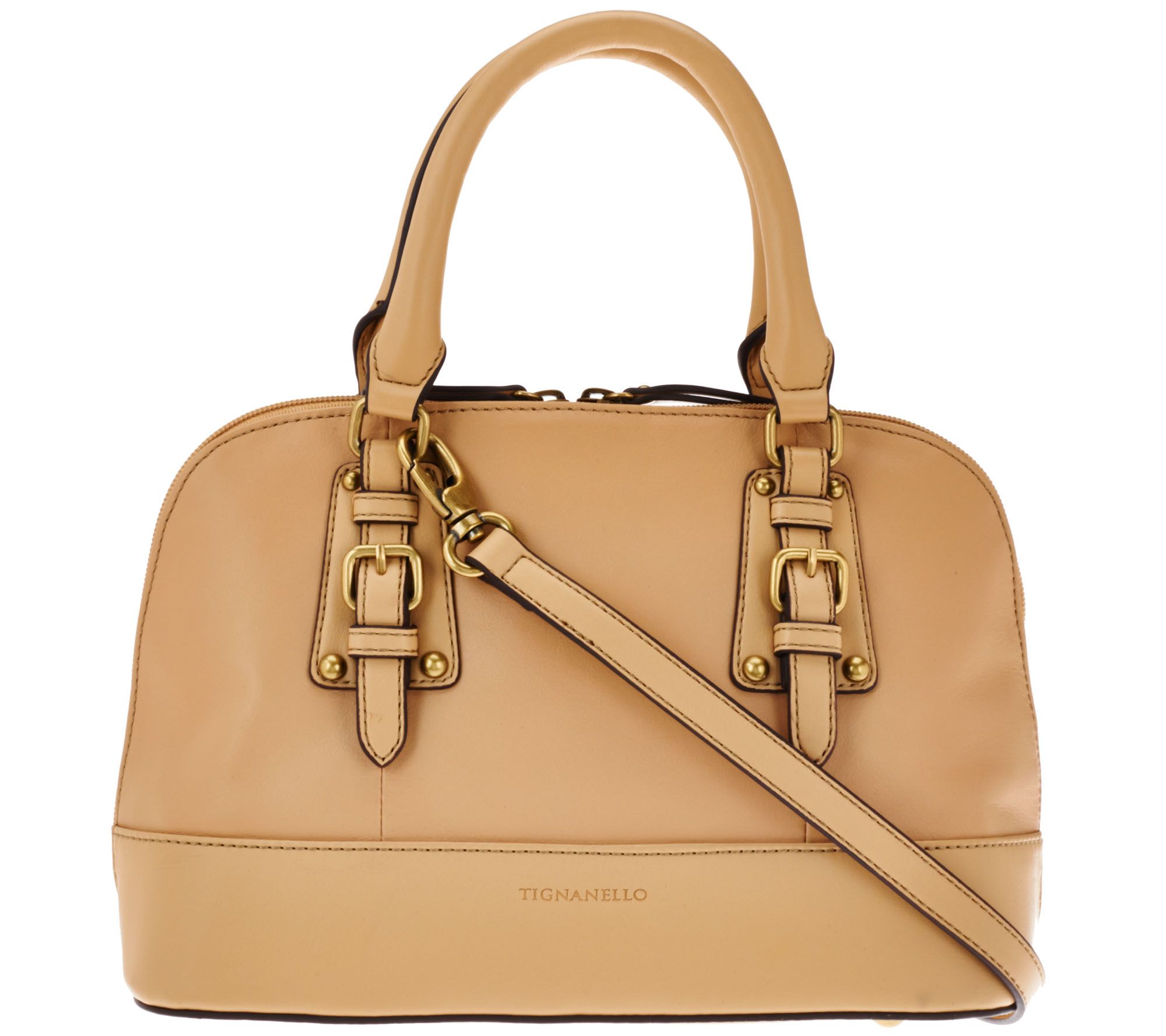 Tignanello Glove Leather RFID Dome Satchel Crossbody Page 1 —