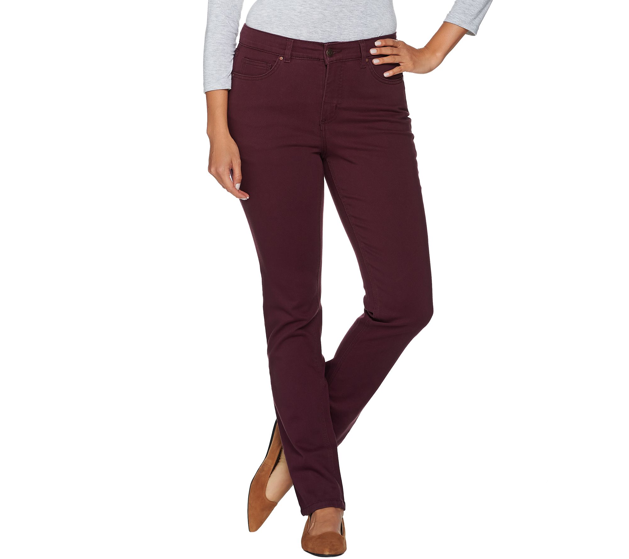 Denim & Co. 5 Pocket Straight Leg Colored Denim Jeans Page 1 —