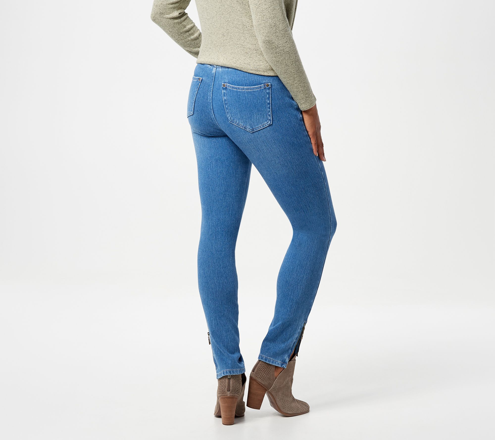 Belle by Kim Gravel Tall Flexibelle Zip Ankle Jeans