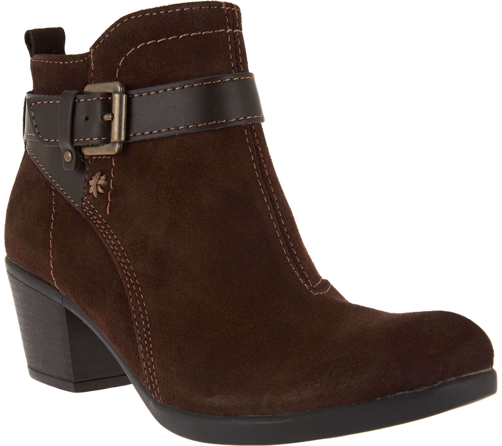 Earth Origins Suede Ankle Boots w/ Buckle Detail Kaia Page 1 —