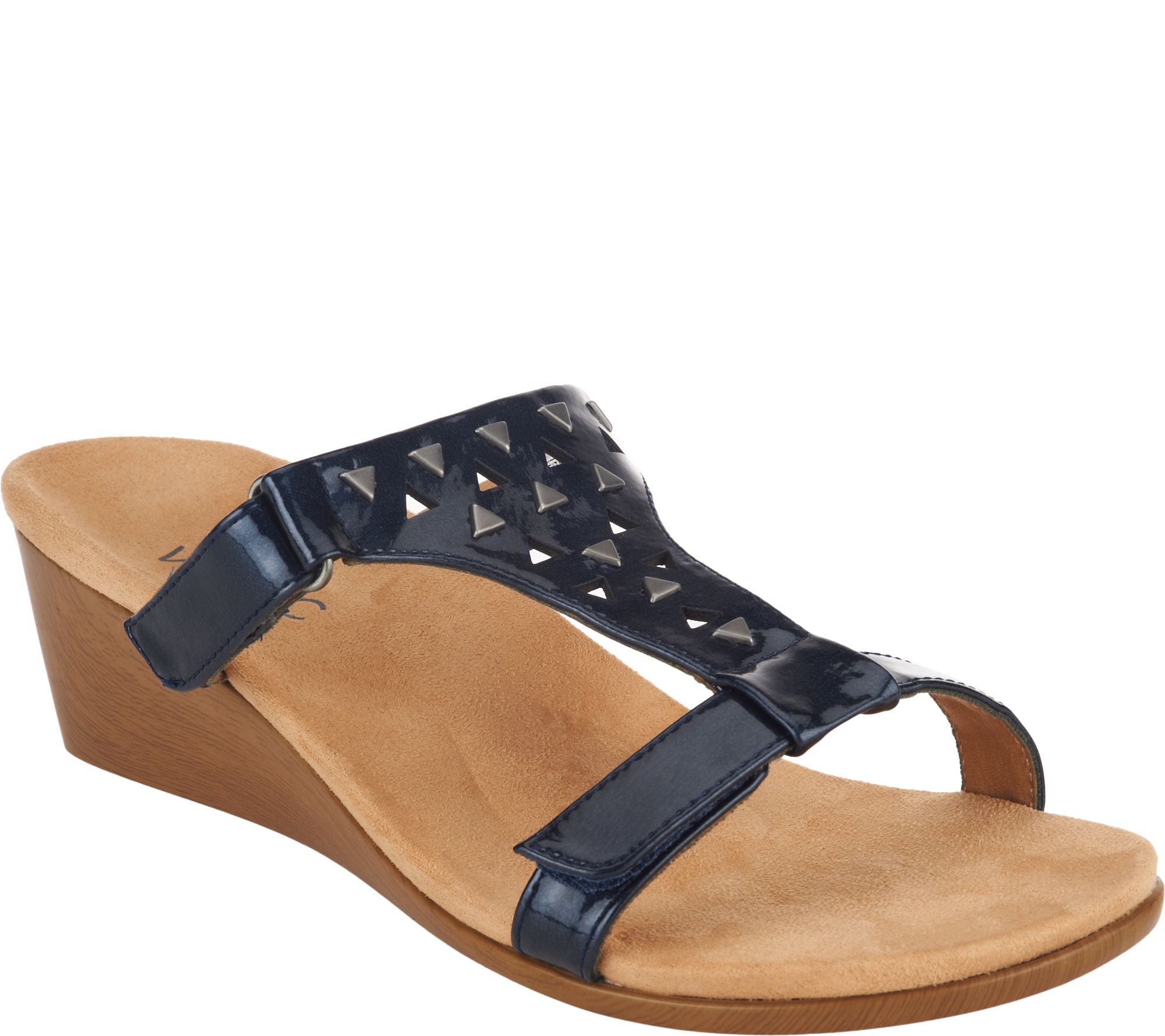 Vionic Orthotic Adj. TStrap Wedge Sandals Maggie Page 1 —