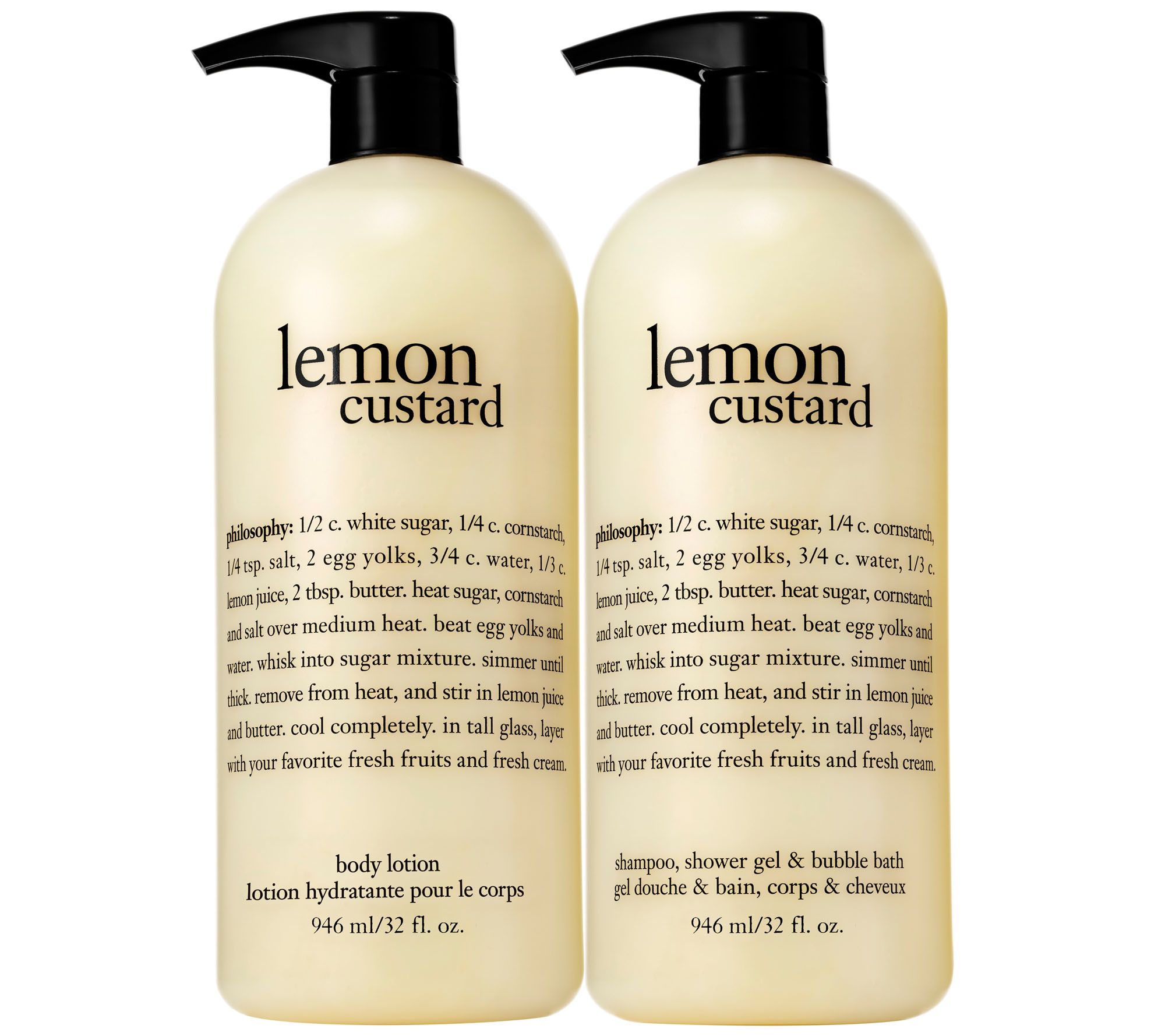philosophy supersize lemon custard & vanilla coconut gel & lotion