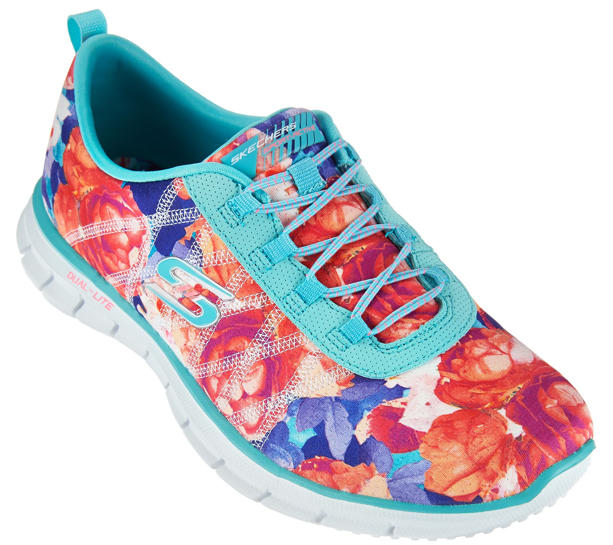 "As Is" Skechers Floral StretchFit Bungee Sneakers Glider Posies