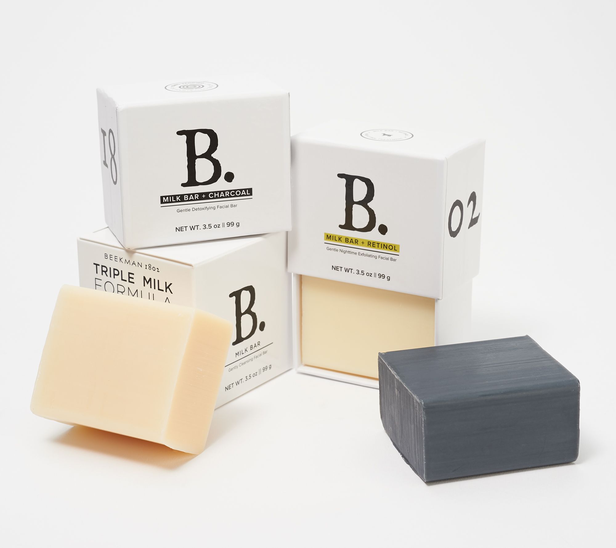Beekman 1802 Triple Milk Retinol, Charcoal & Milk Facial Bars —