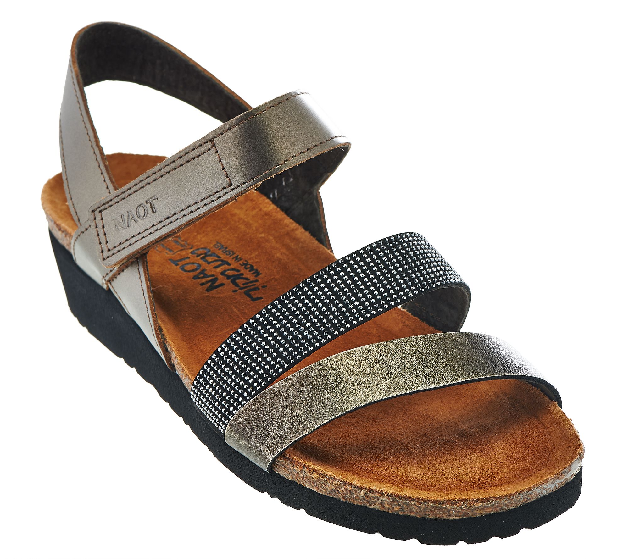 Naot Leather Crossstrap Sandals with Rivets Krista Page 1 —