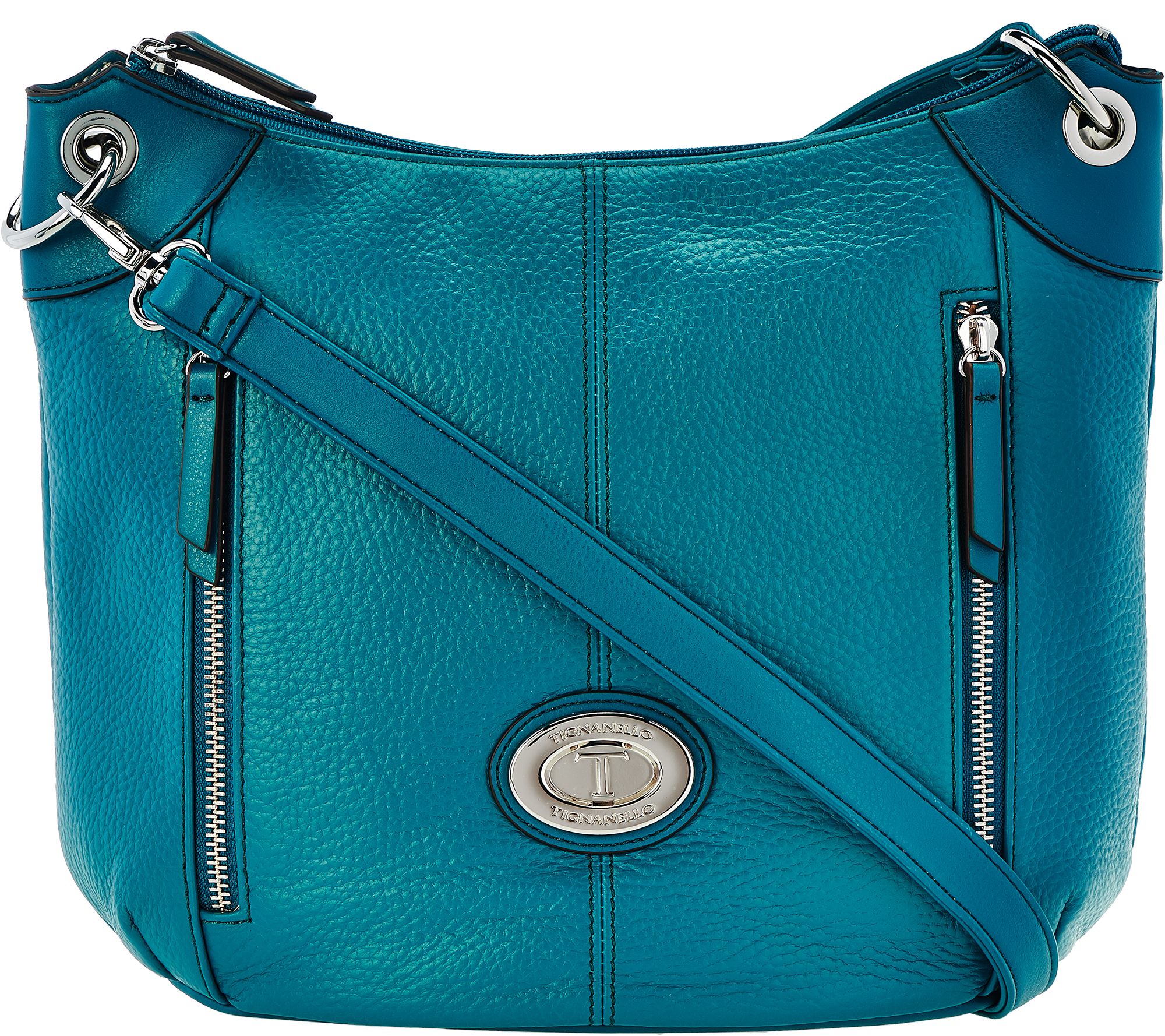 "As Is" Tignanello Large Grain Pebble Leather Crossbody Bag Page 1