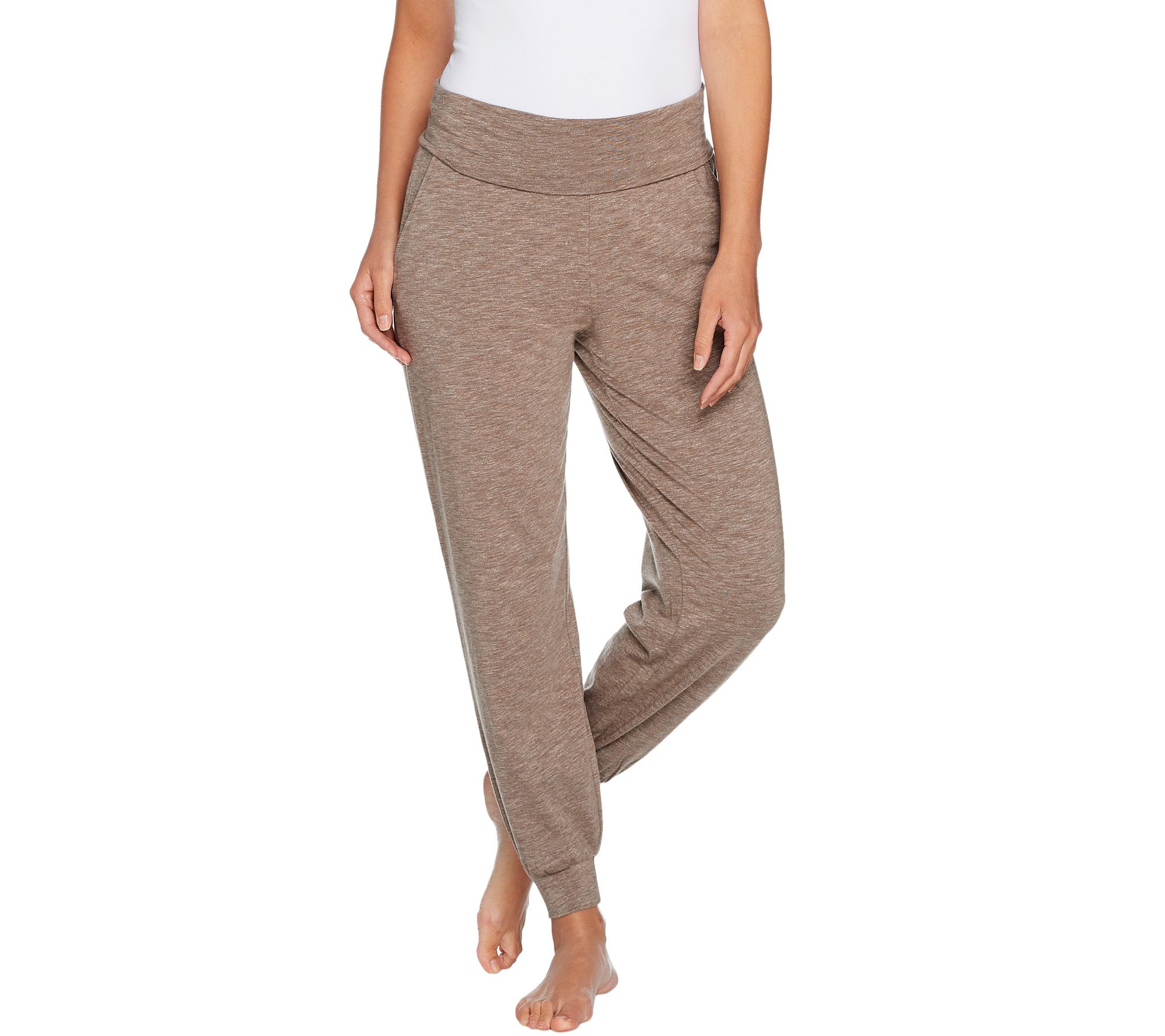 AnyBody Loungewear Cozy Knit Foldover Waist Jogger Pants Page 1 —