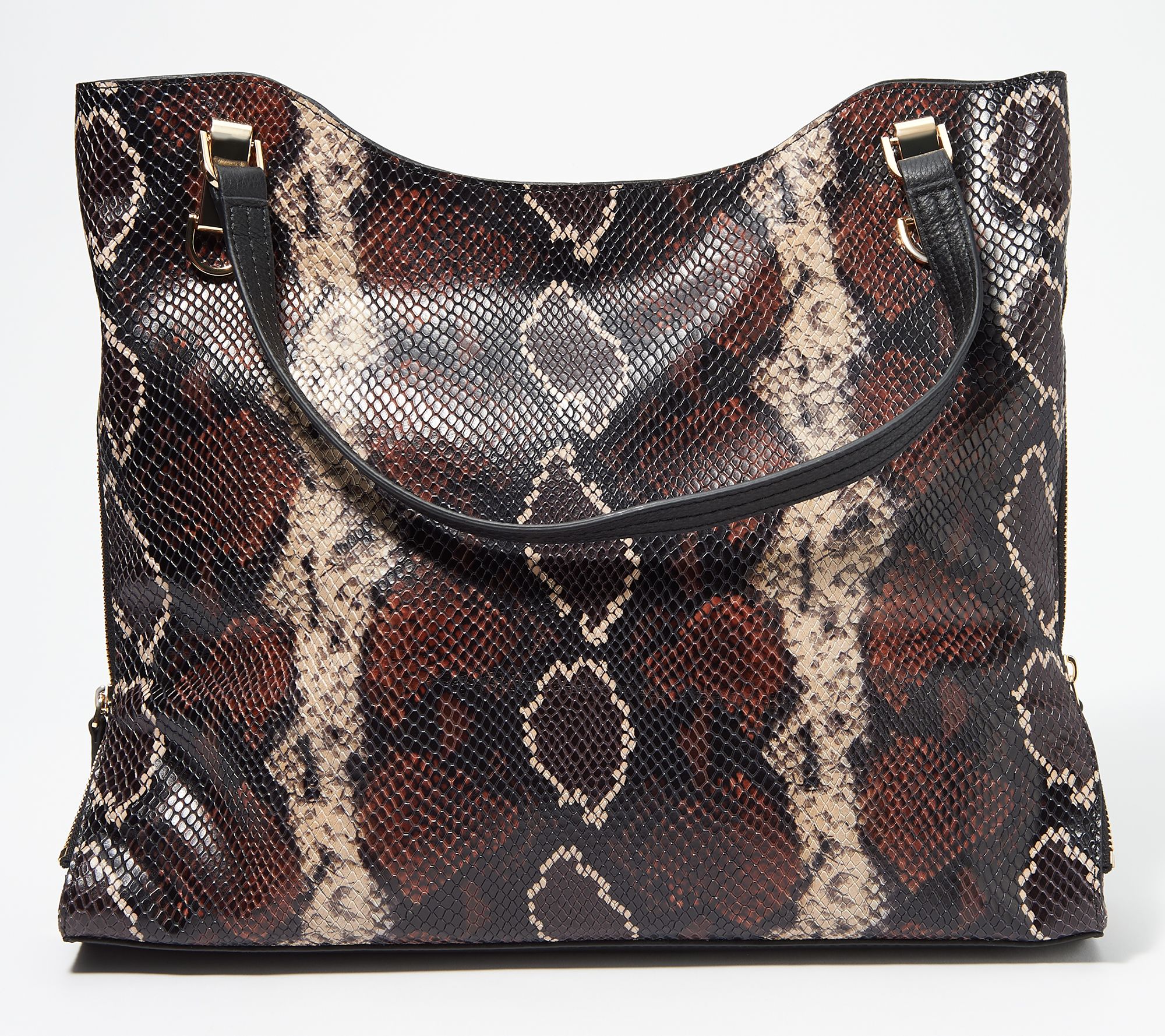 Vince Camuto Solid or Snake Embossed Leather Tote Emely