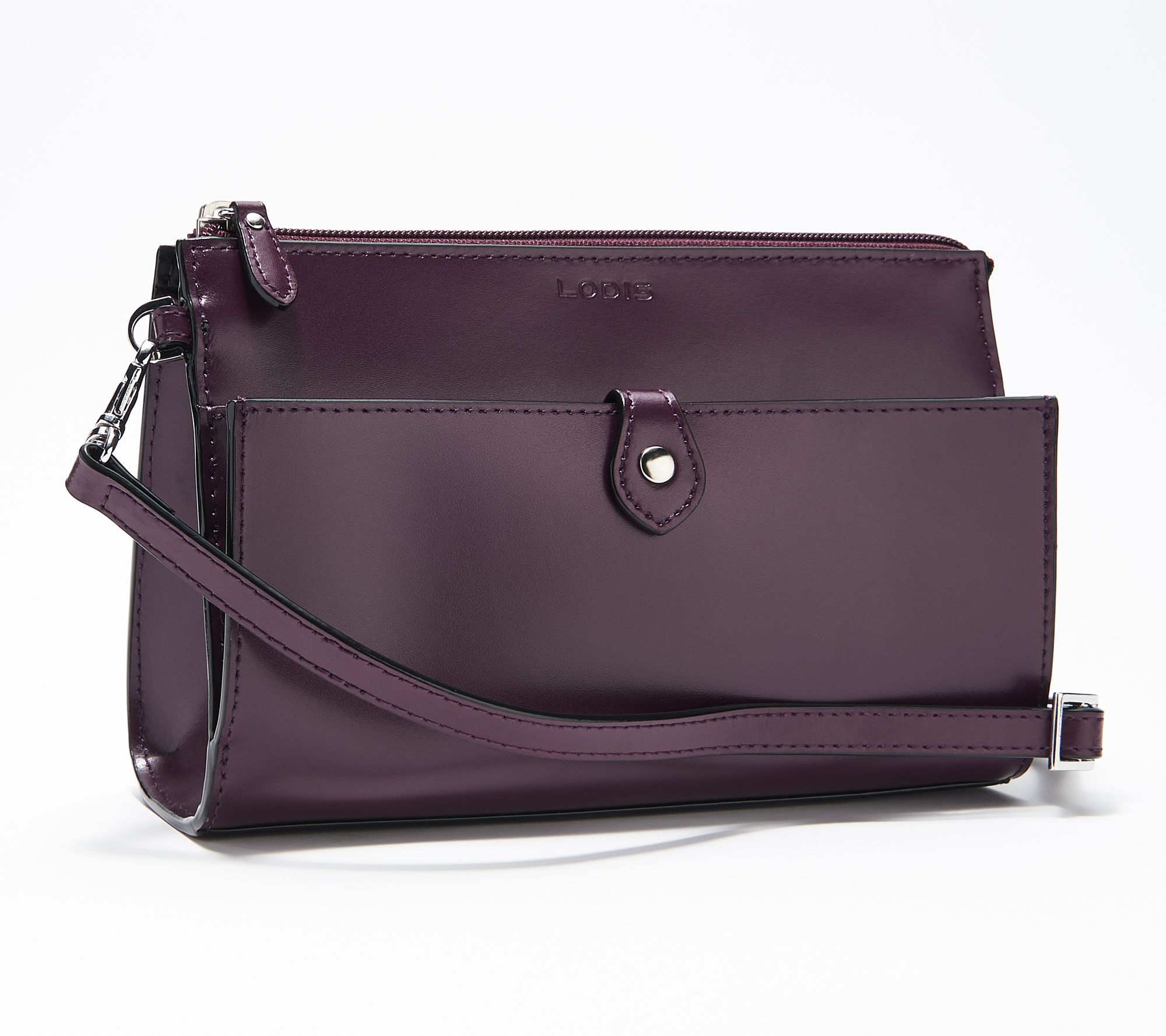 LODIS Leather Convertible Crossbody Clutch Vicky