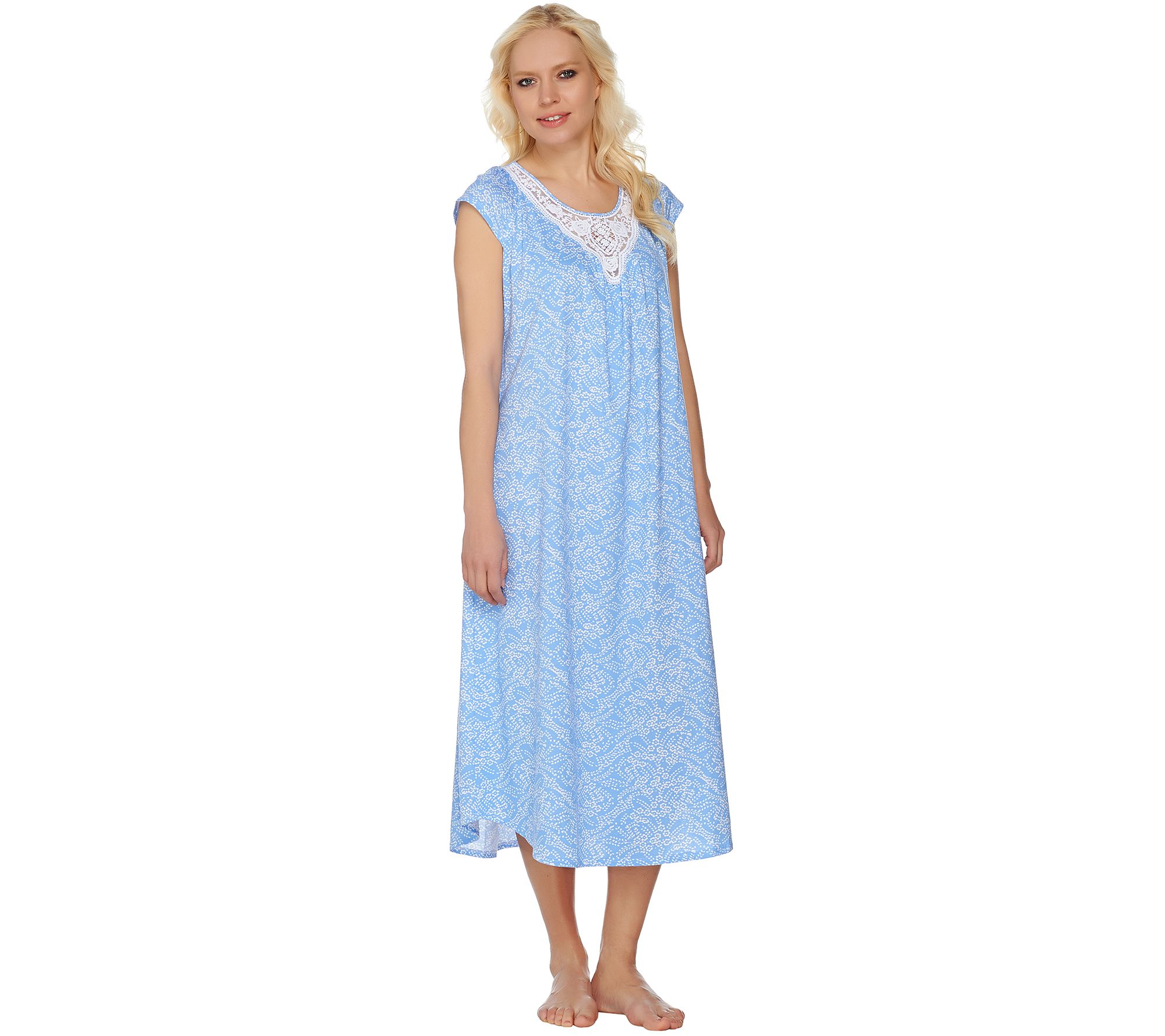 Carole Hochman Spring Vines Cotton Knit Long Gown Page 1 —