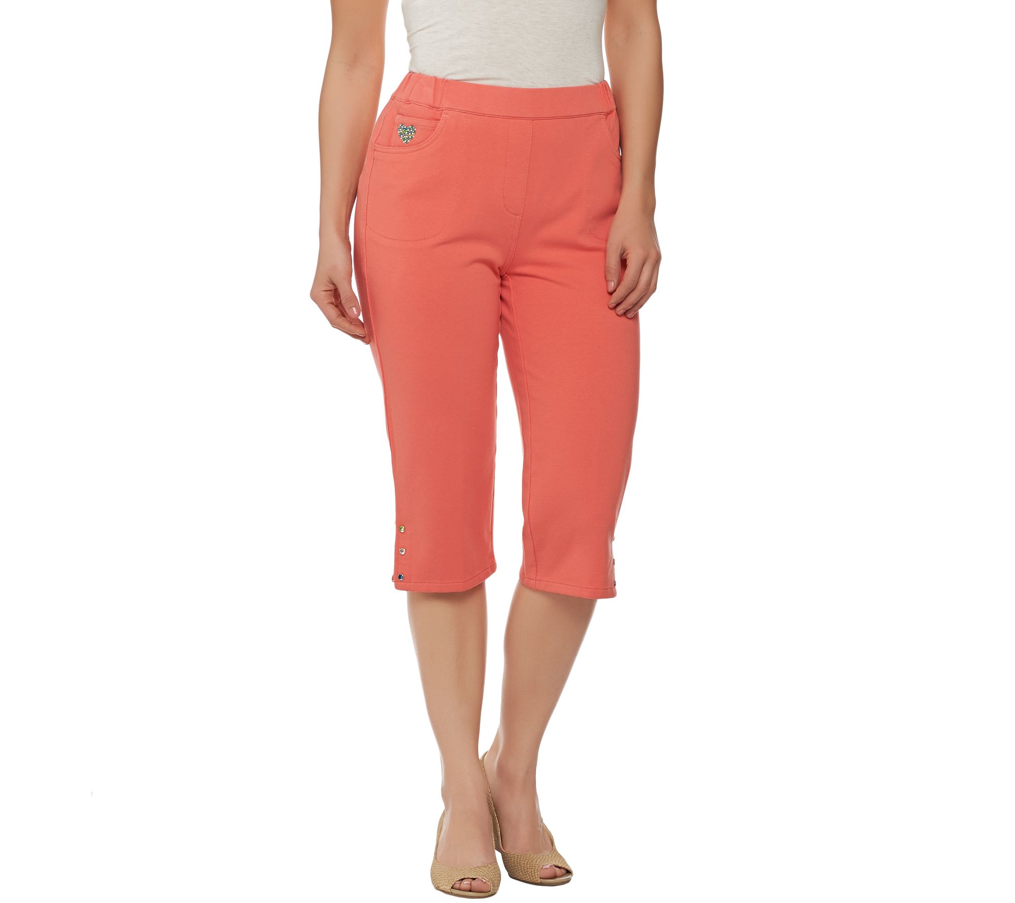 Quacker Factory DreamJeannes Pedal Pusher with Rhinestone Studs Page