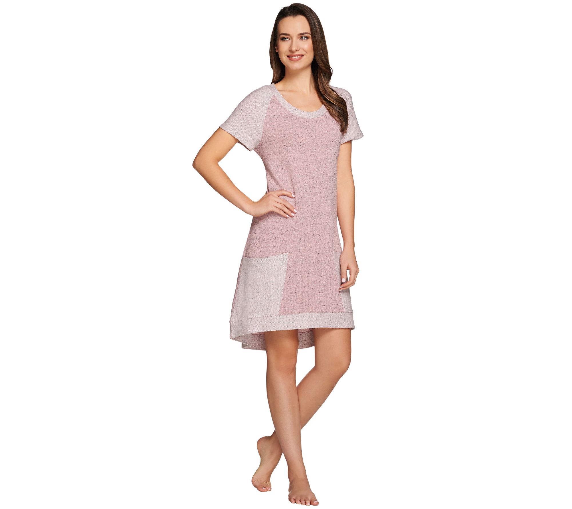 AnyBody Loungewear French Terry Tunic Dress with Pockets Page 1 —