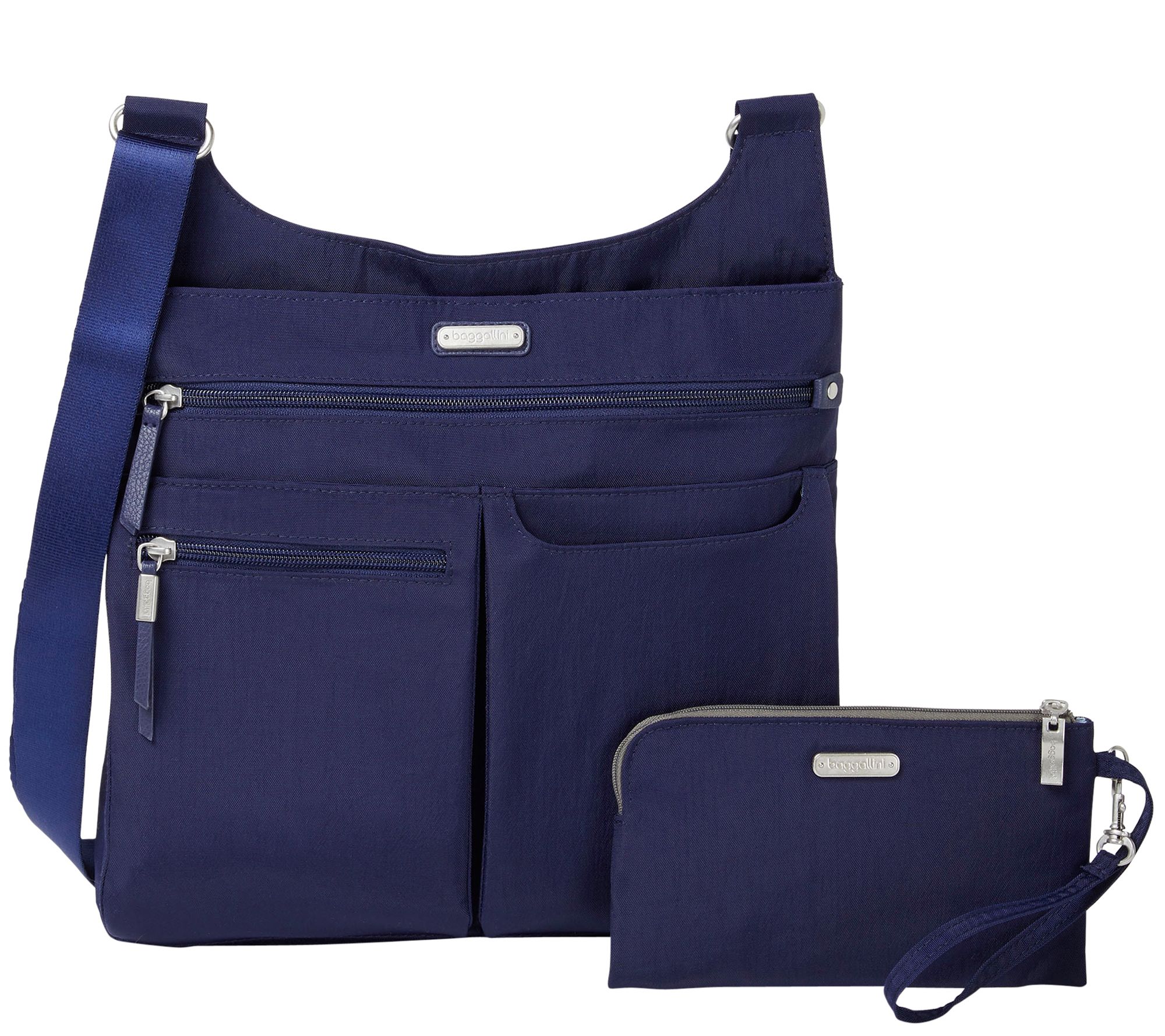 baggallini On Track Zip Crossbody Handbag w/ Phone Wristlet