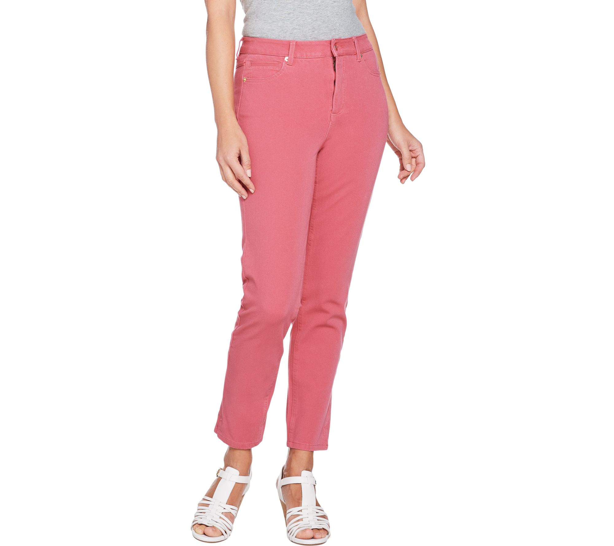 Isaac Mizrahi Live! Regular 24/7 Colored Denim 5Pocket Ankle Jeans