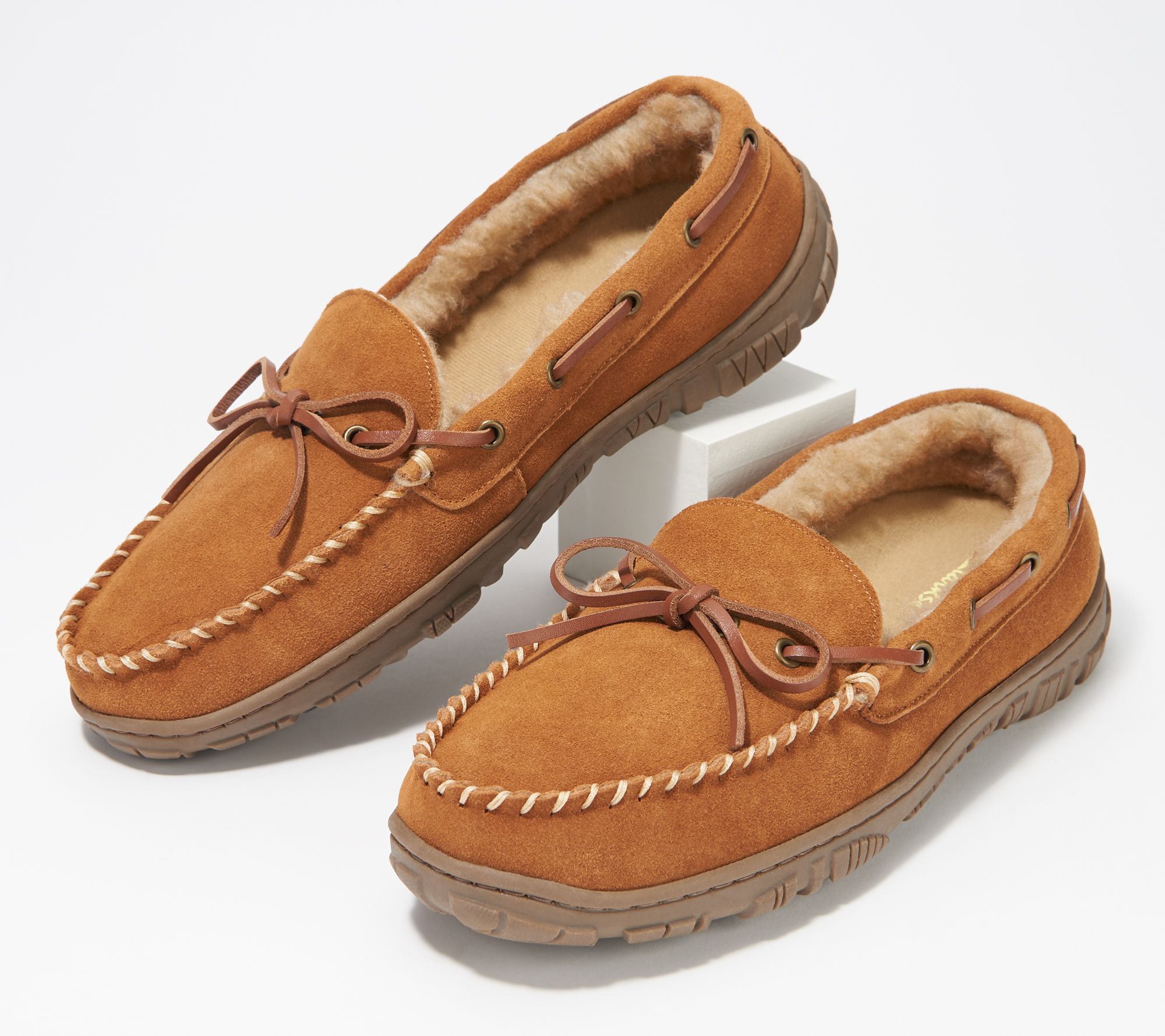 Clarks Suede Men's Faux Fur Lined Moccasin Slippers