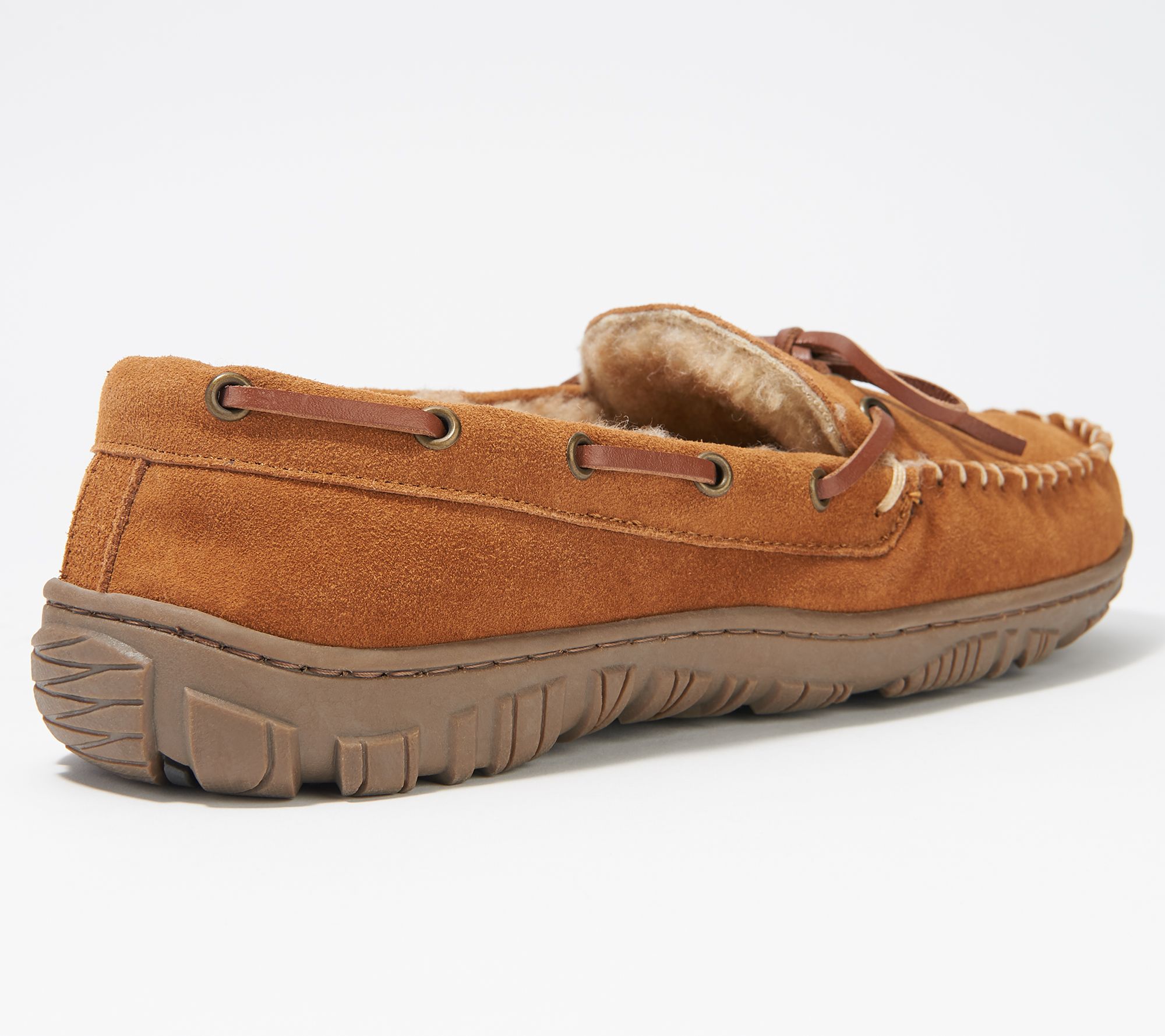 Clarks Suede Men's Faux Fur Lined Moccasin Slippers