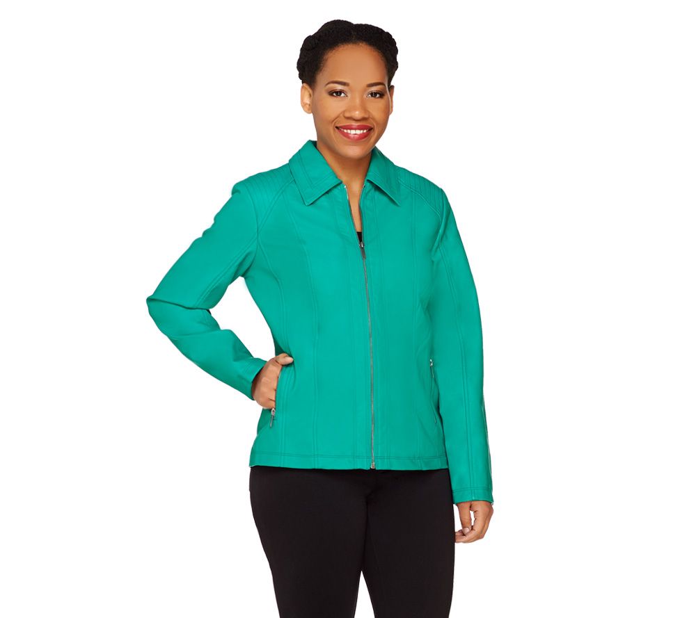 Dennis Basso Faux Leather Moto Jacket - Page 1 — QVC.com (1000 x 889 Pixel)
