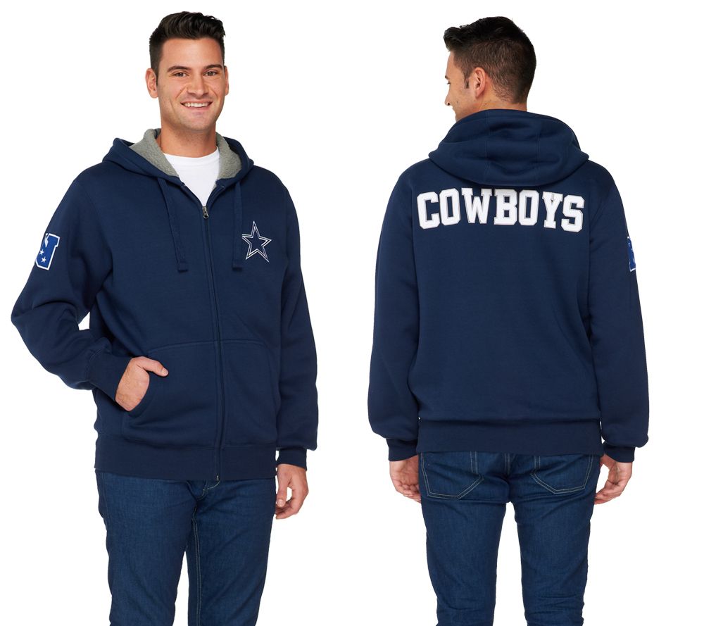 NFL Dallas Cowboys Fully Lined Sherpa Zip Up Hoodie Page 1 —
